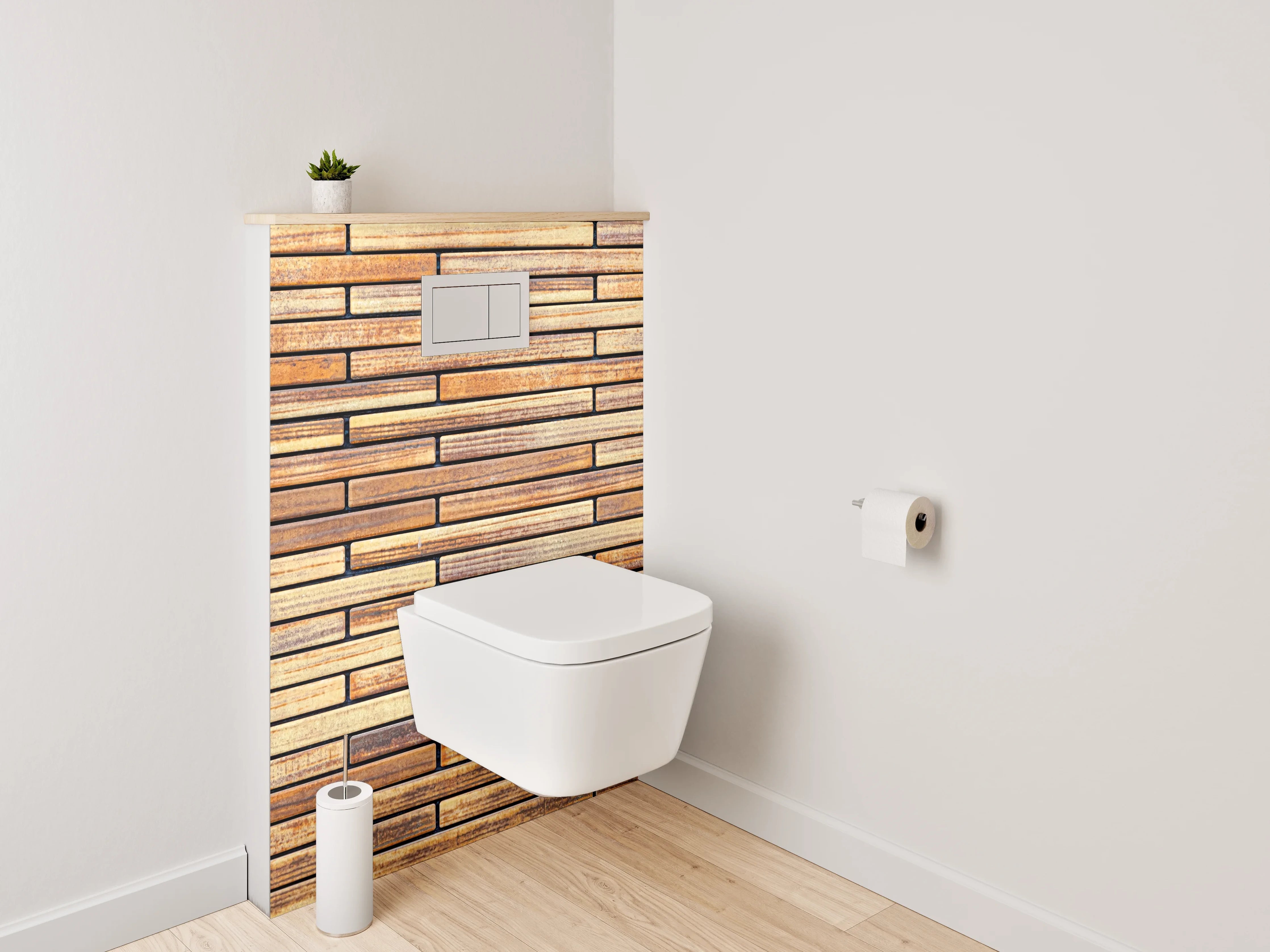 WC-Rückwand - Vintage Holz Fliesen Wandmuster