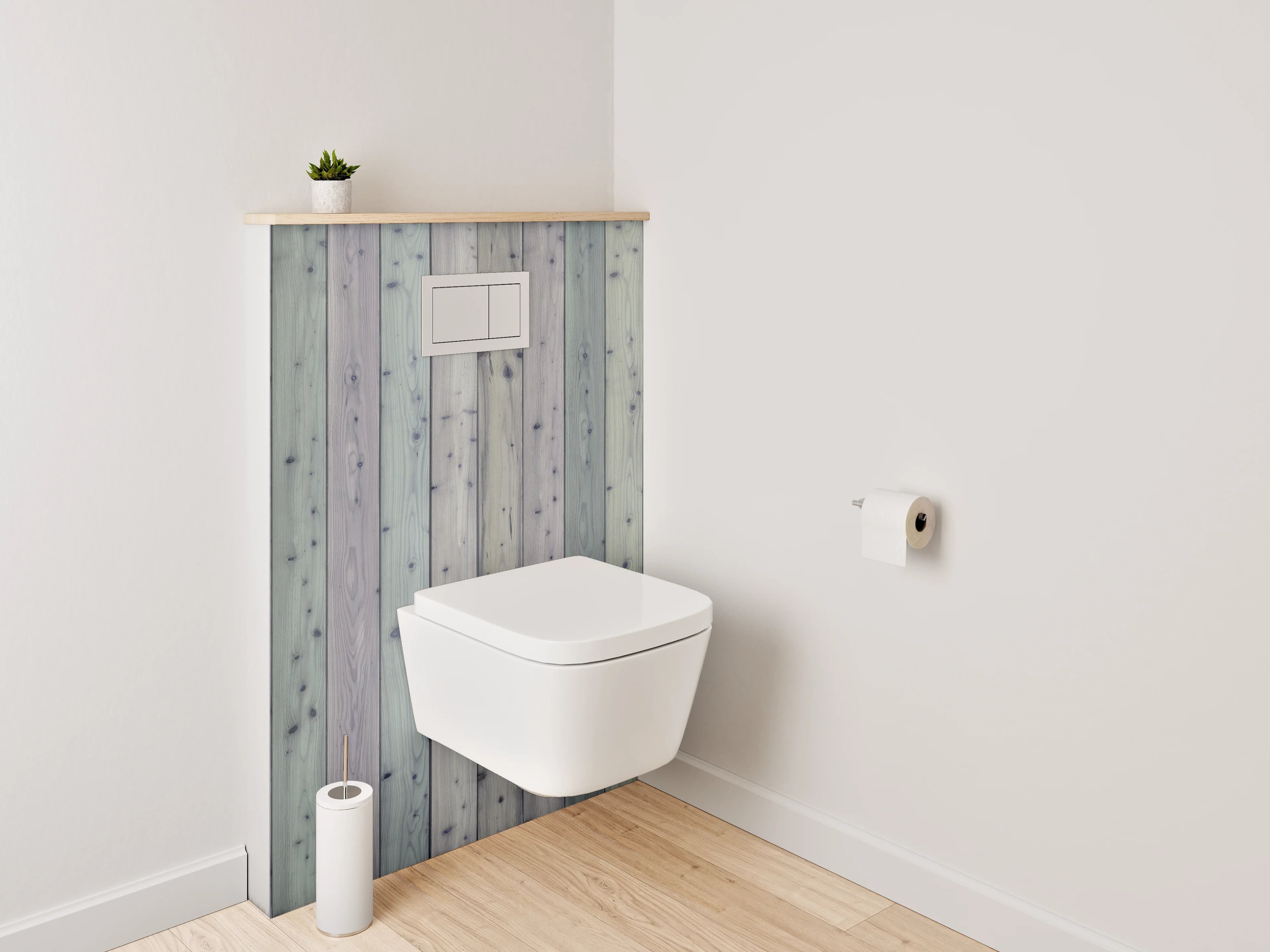 WC-Rückwand - Vintage Holzlatten Look Pastell