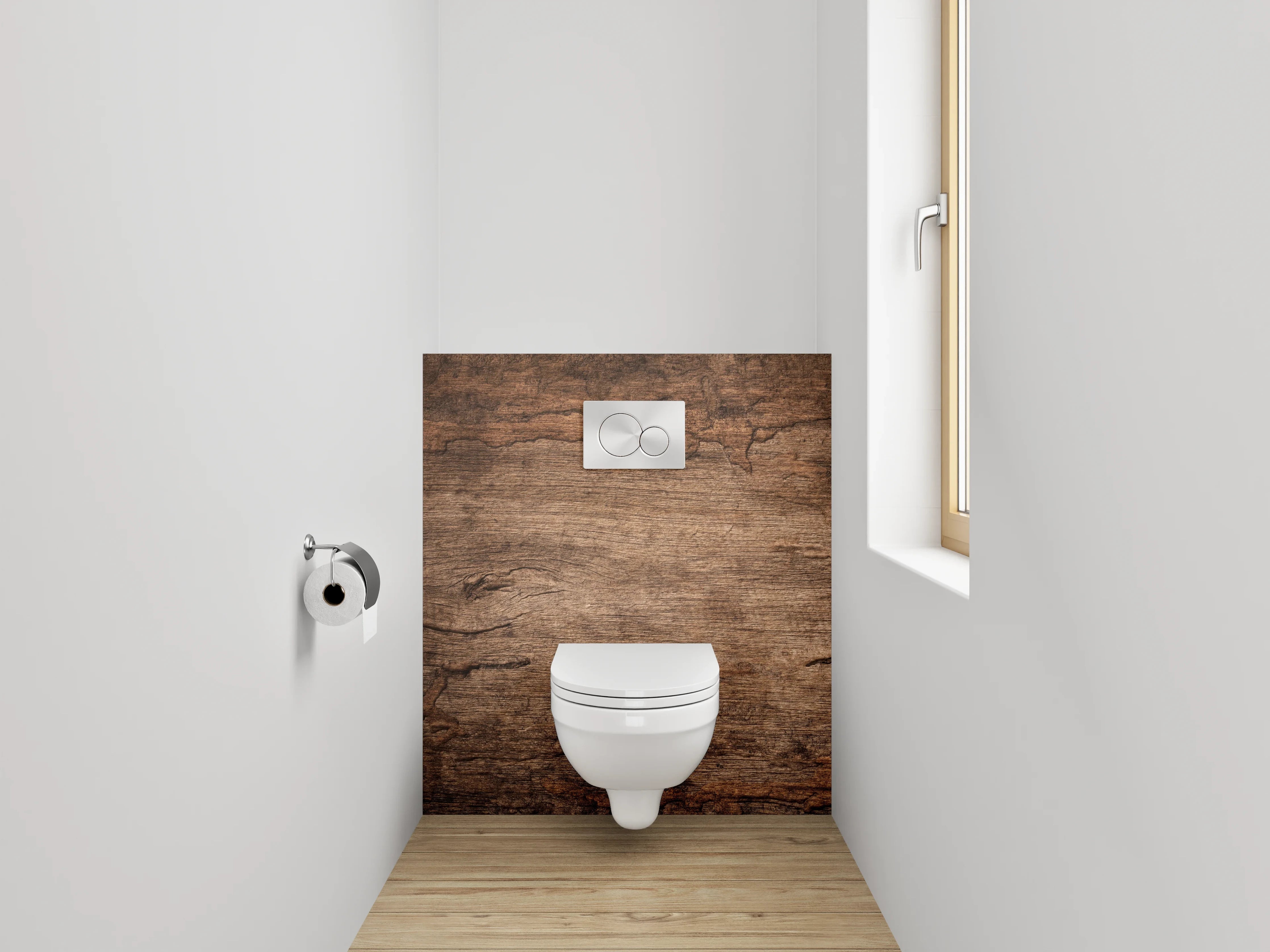 WC-Rückwand - Vintage Holzoptik Wanddekor