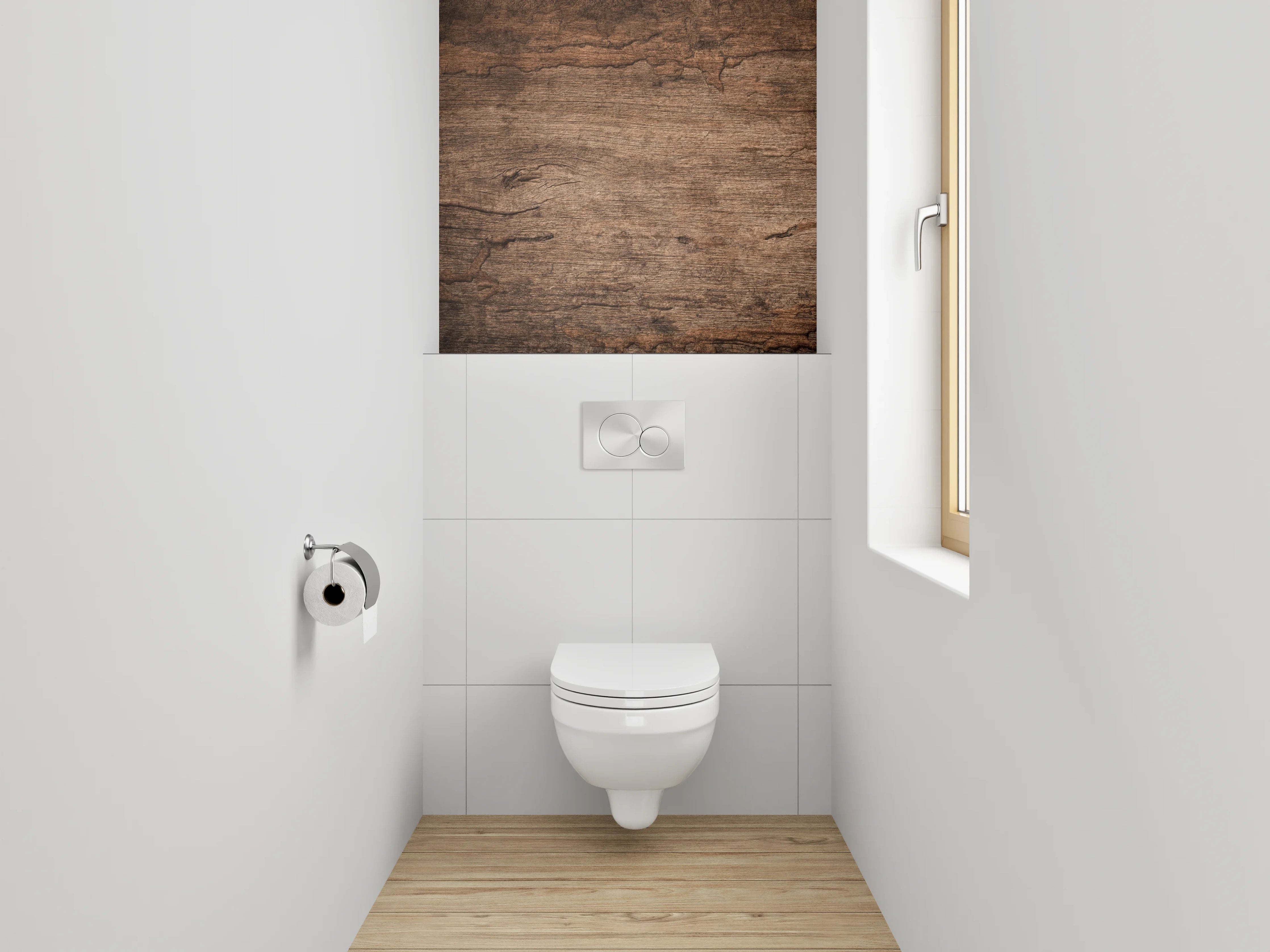 WC-Rückwand - Vintage Holzoptik Wanddekor