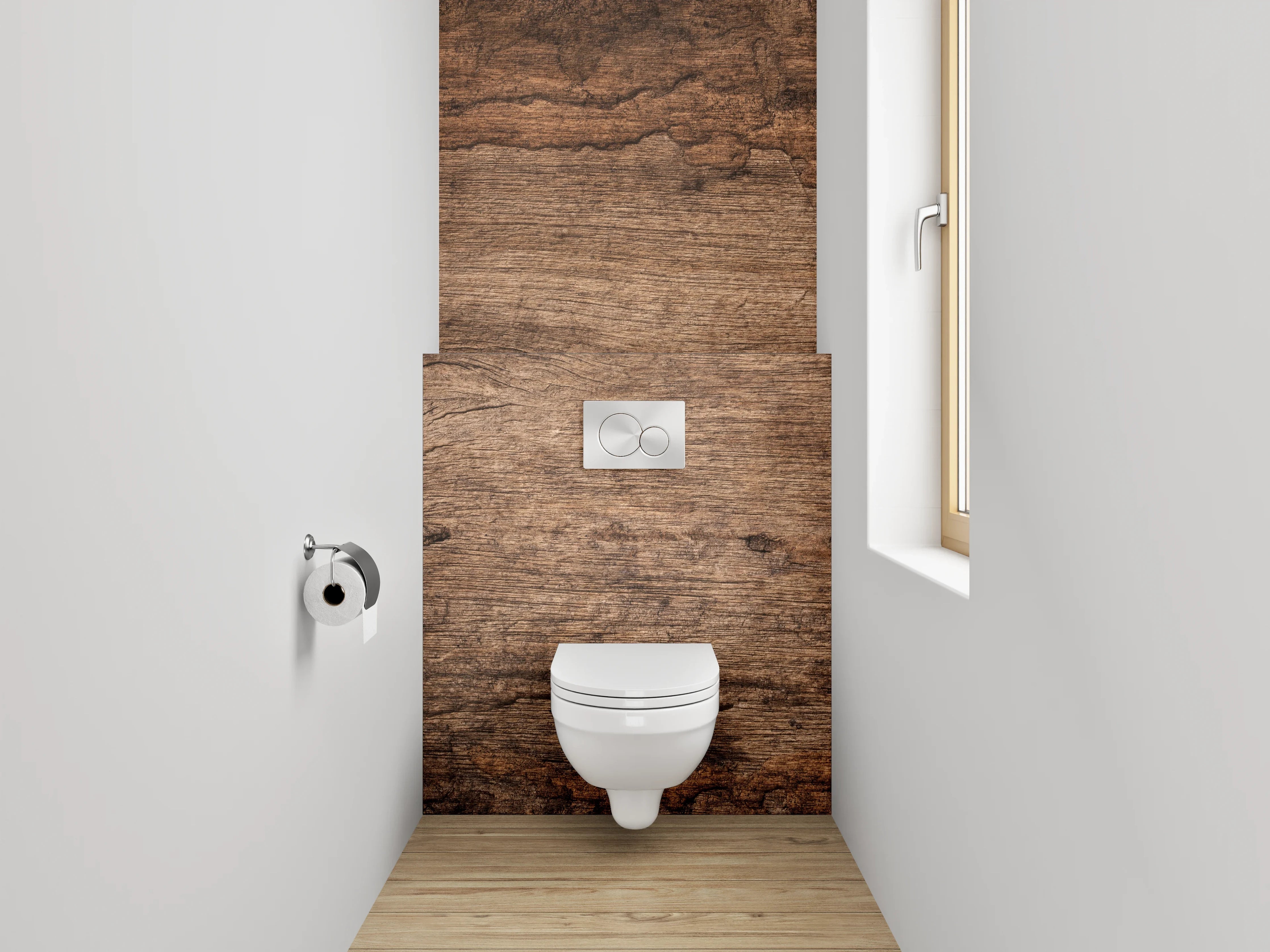 WC-Rückwand - Vintage Holzoptik Wanddekor