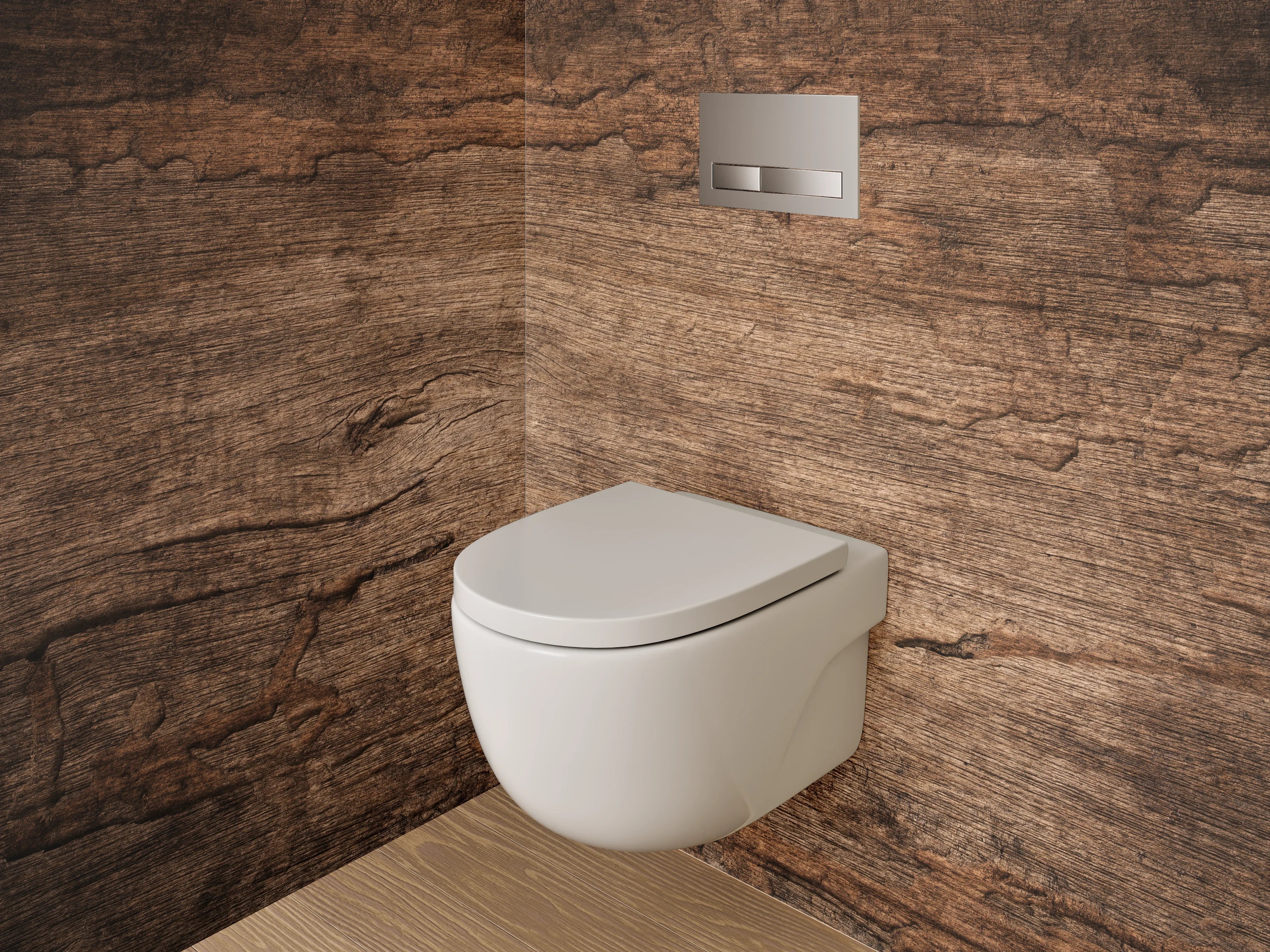 WC-Rückwand - Vintage Holzoptik Wanddekor