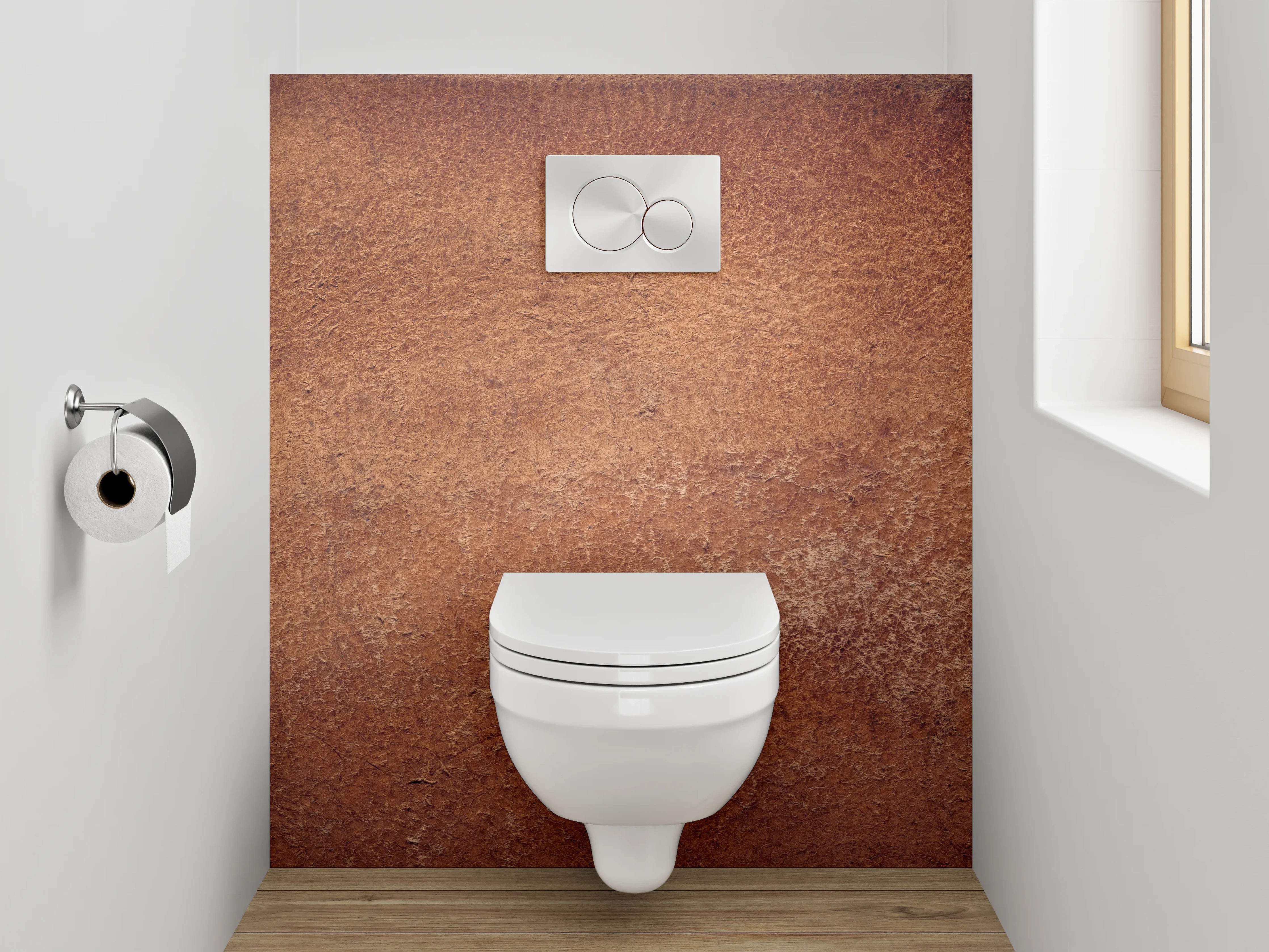 WC-Rückwand - Vintage Lederoptik Braun Wanddekor
