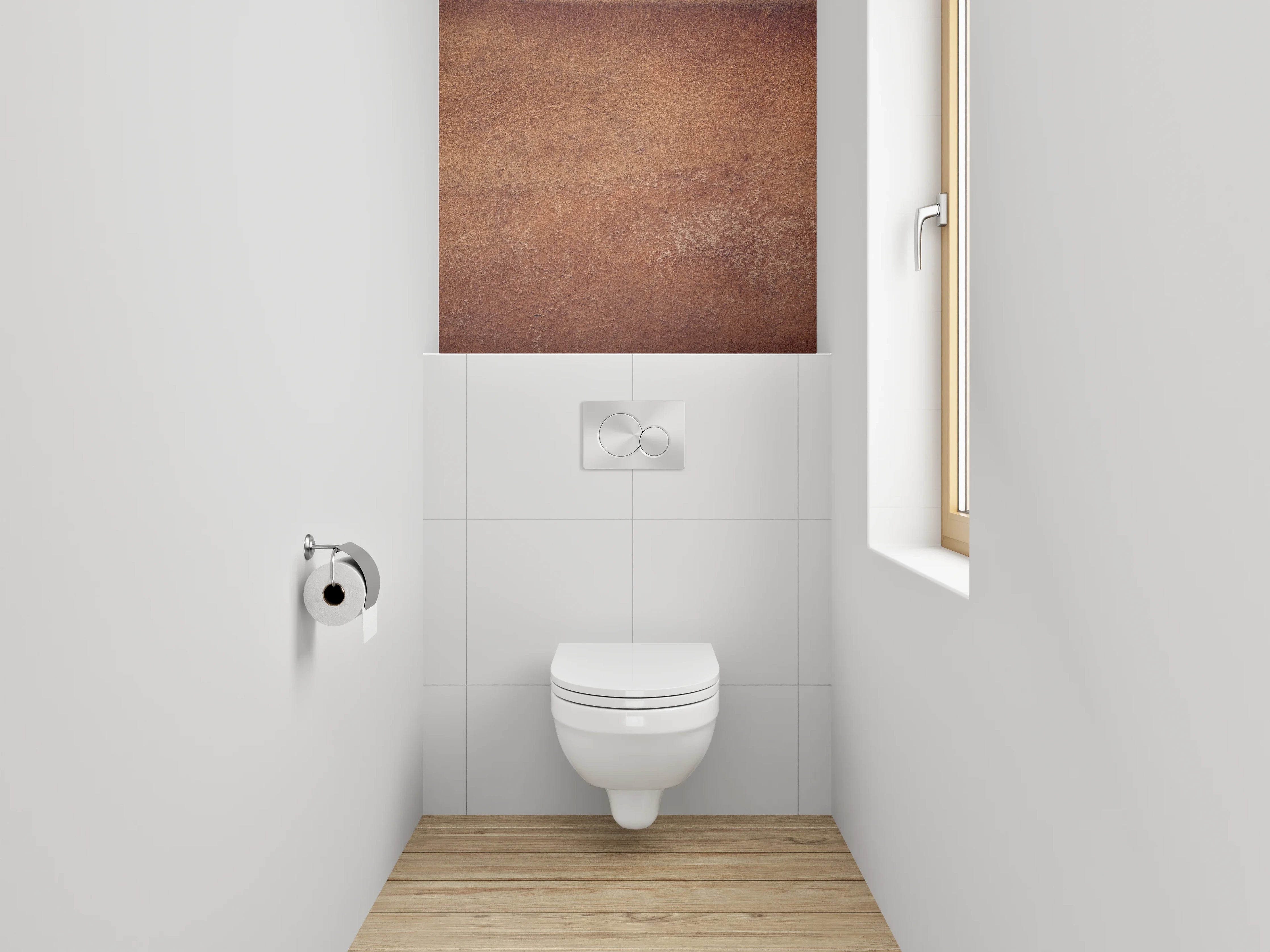 WC-Rückwand - Vintage Lederoptik Braun Wanddekor
