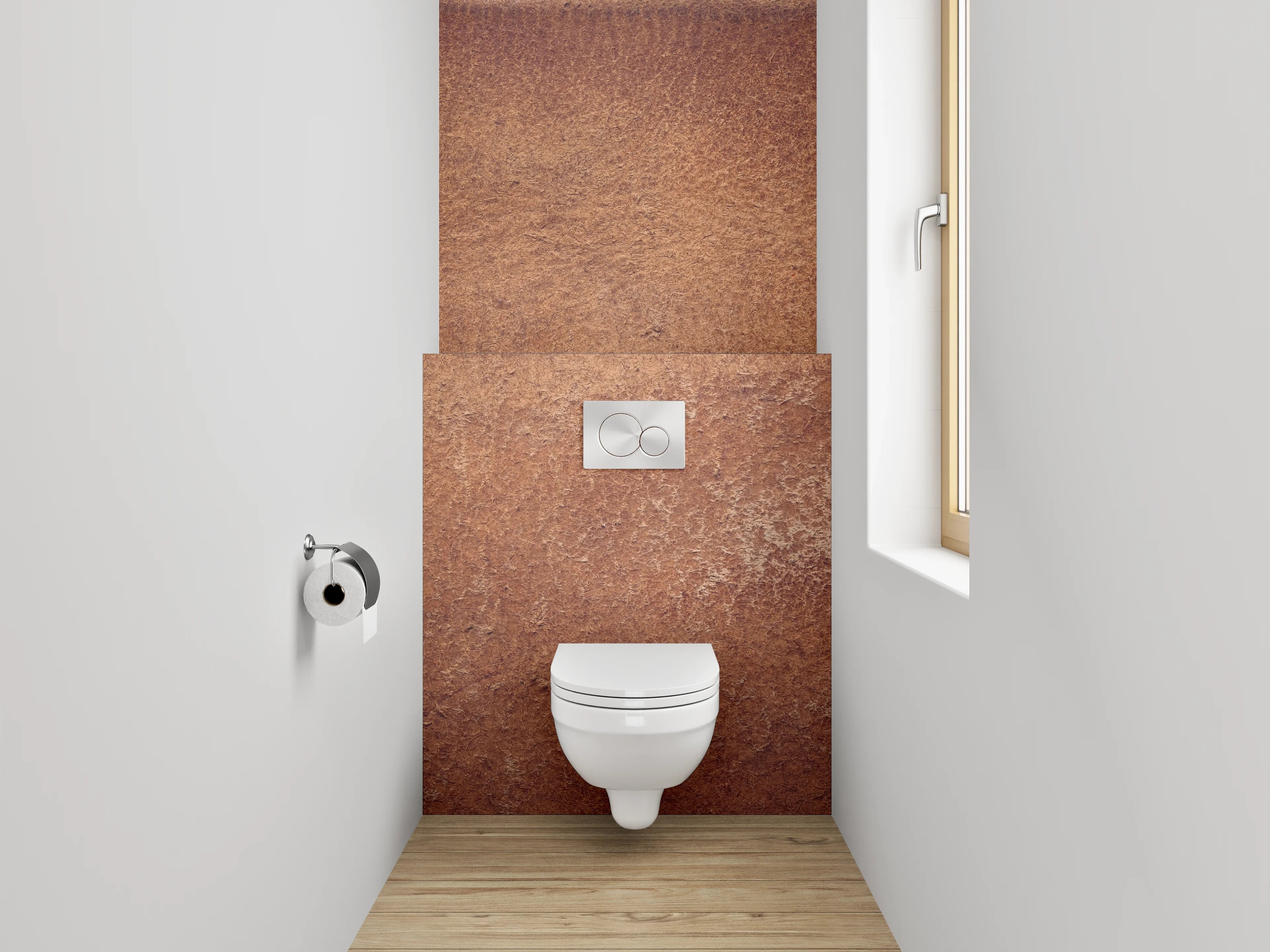 WC-Rückwand - Vintage Lederoptik Braun Wanddekor