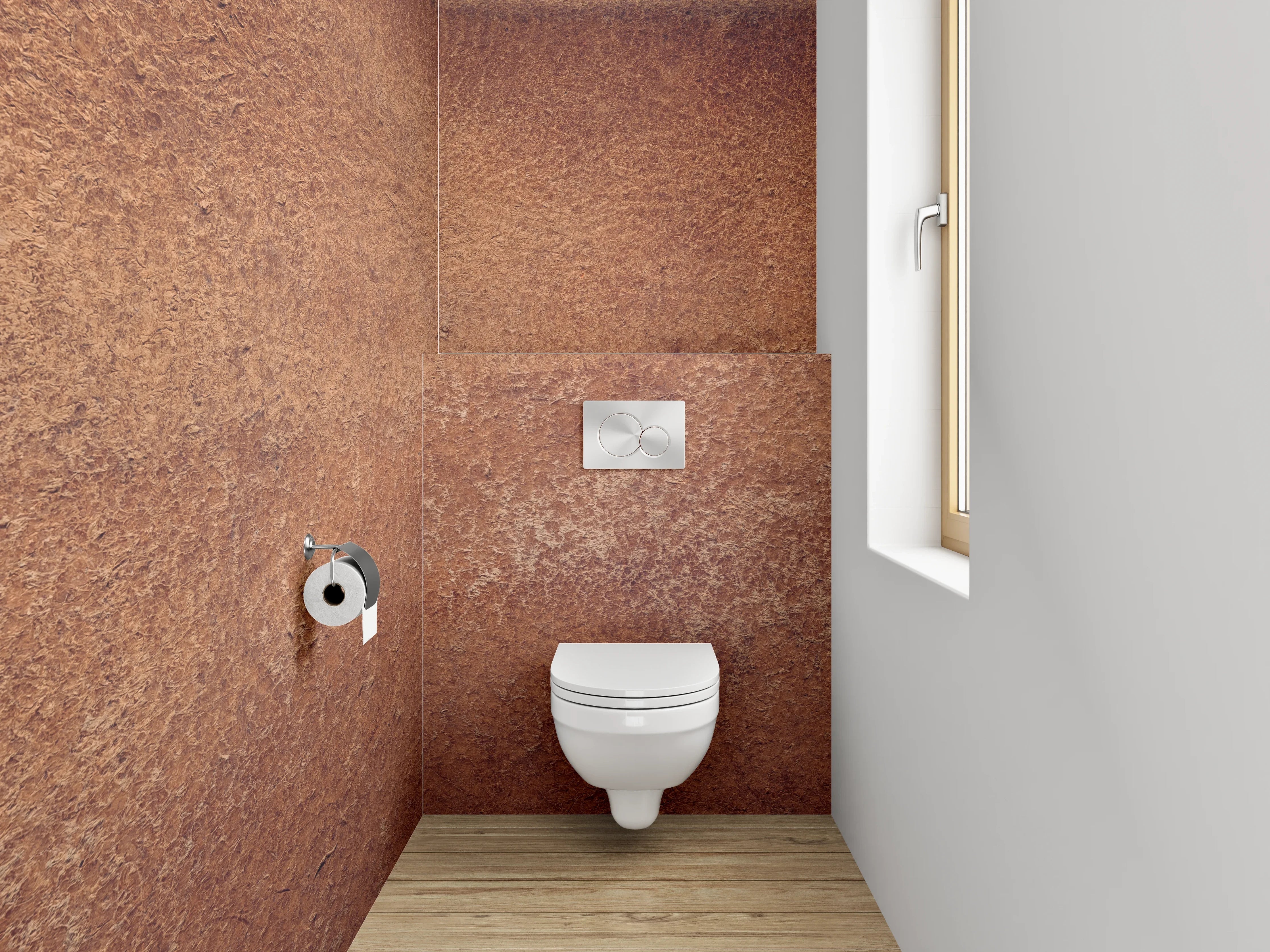 WC-Rückwand - Vintage Lederoptik Braun Wanddekor