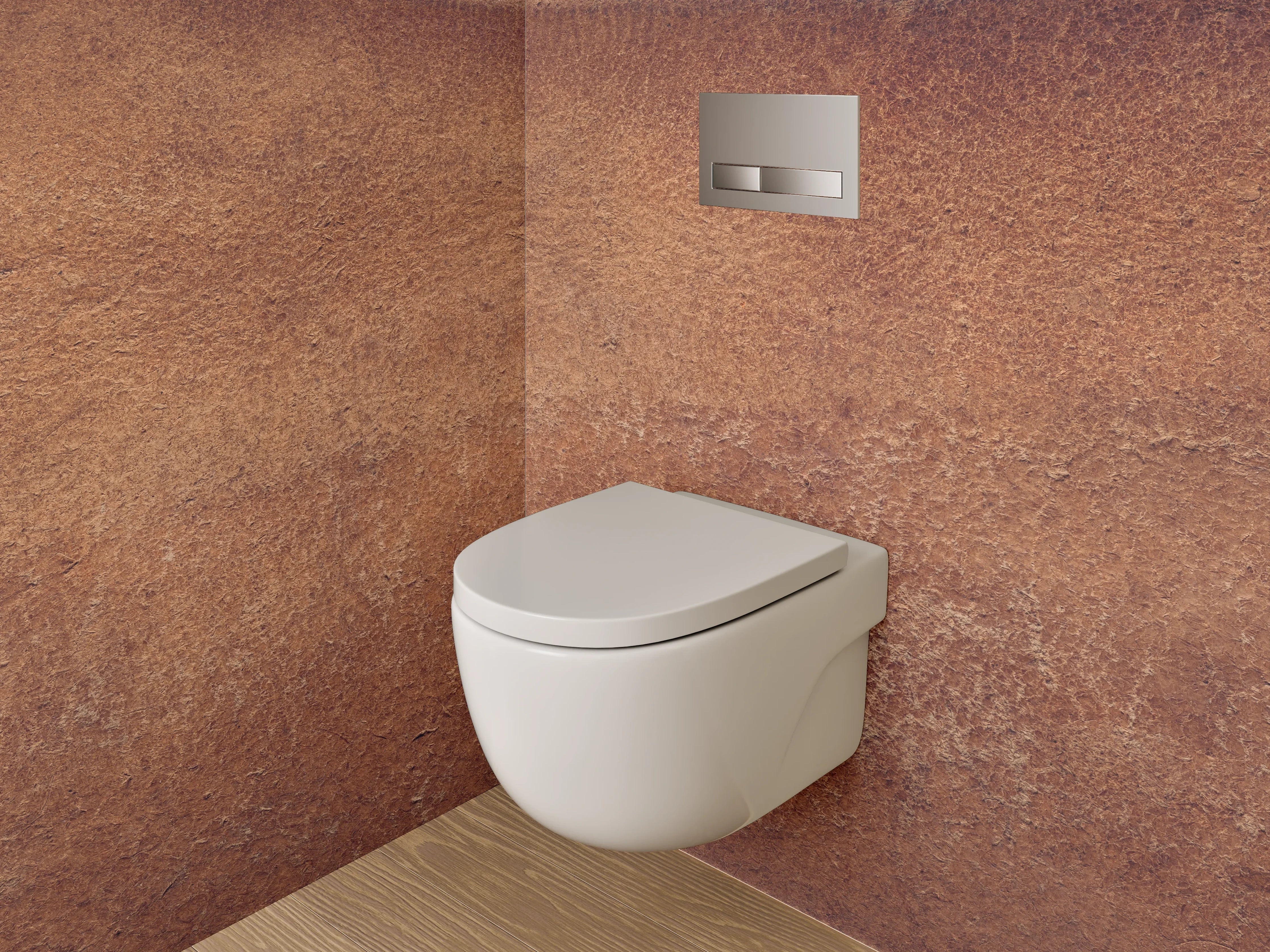 WC-Rückwand - Vintage Lederoptik Braun Wanddekor