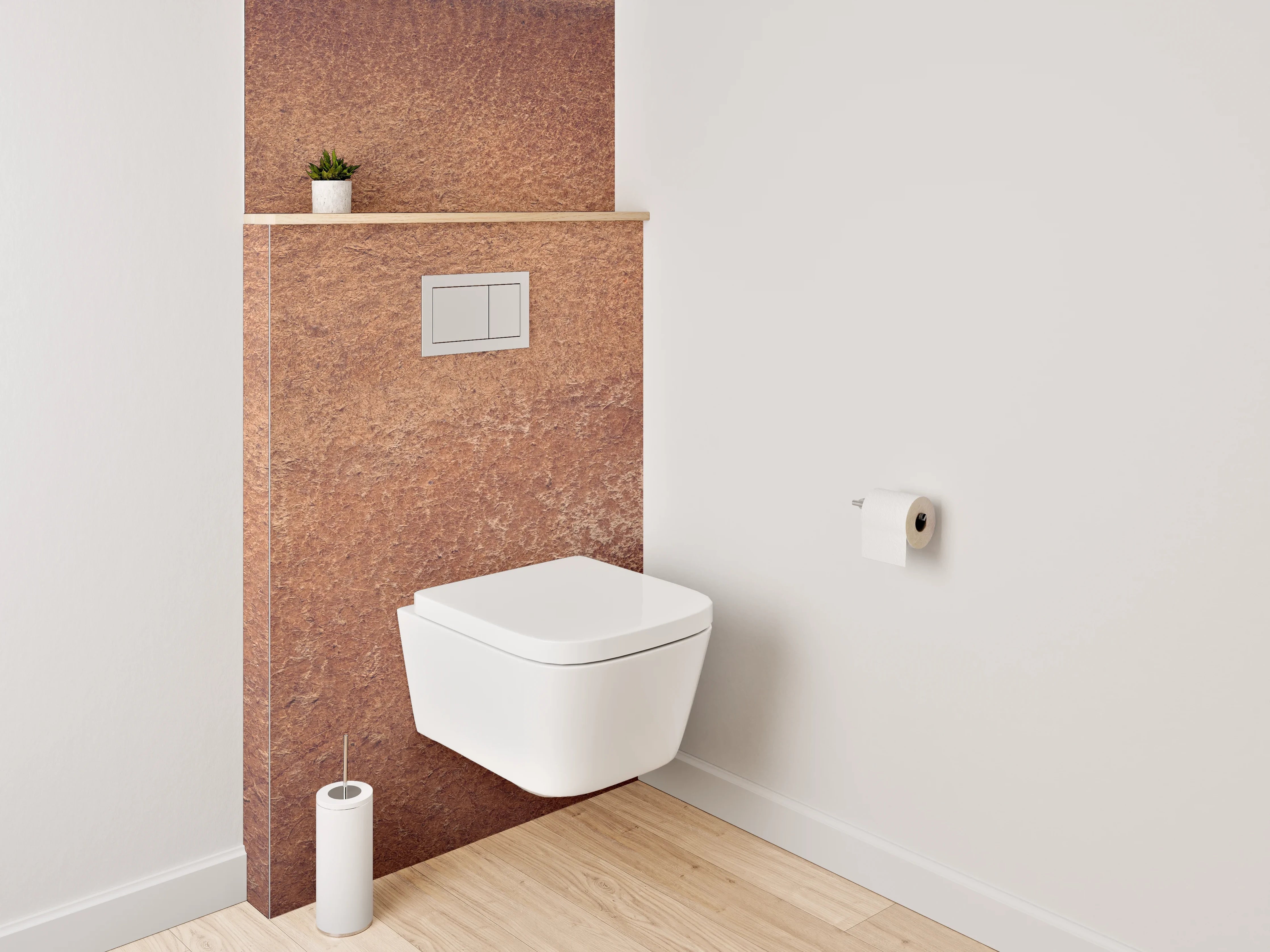 WC-Rückwand - Vintage Lederoptik Braun Wanddekor