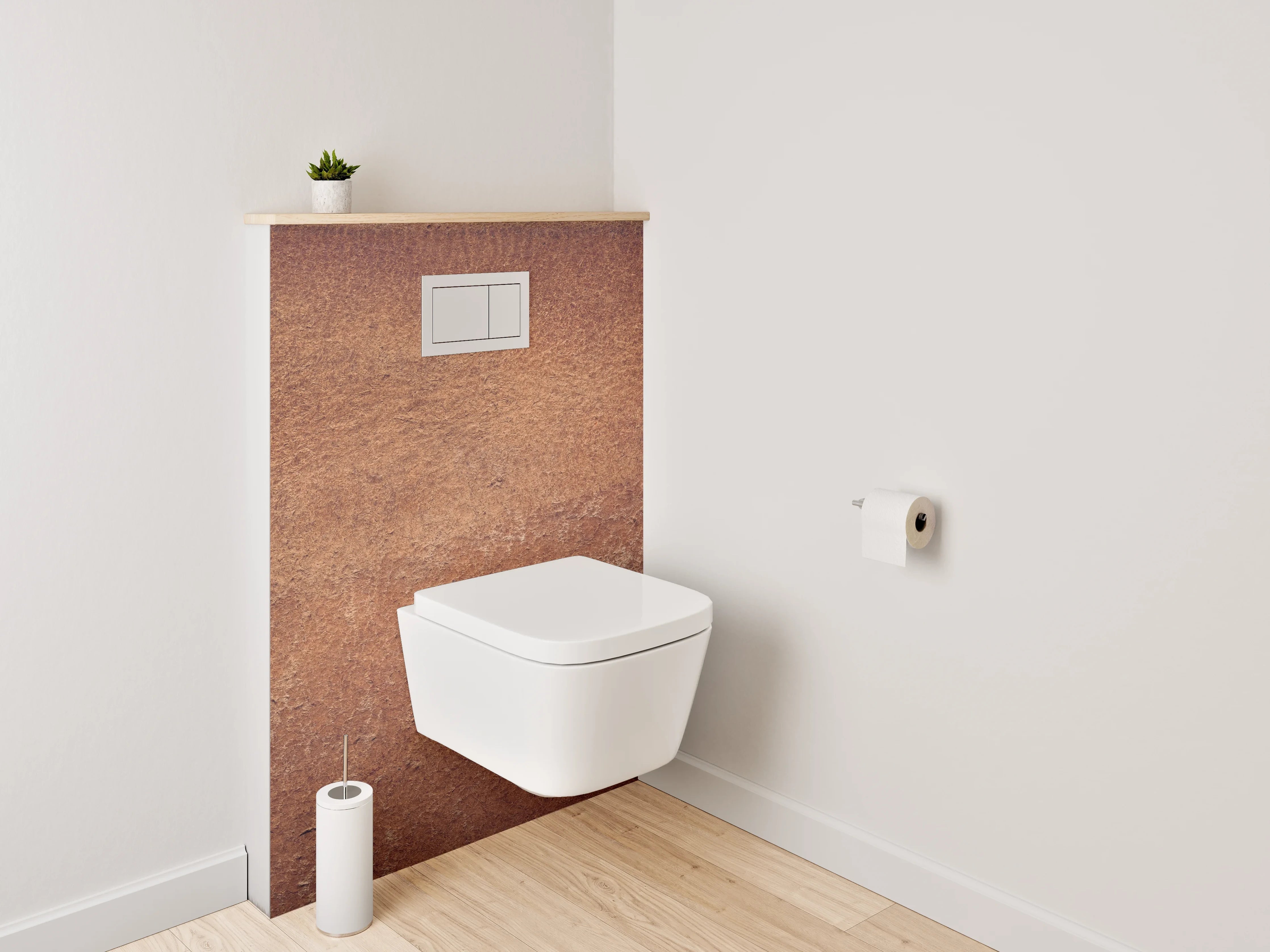 WC-Rückwand - Vintage Lederoptik Braun Wanddekor