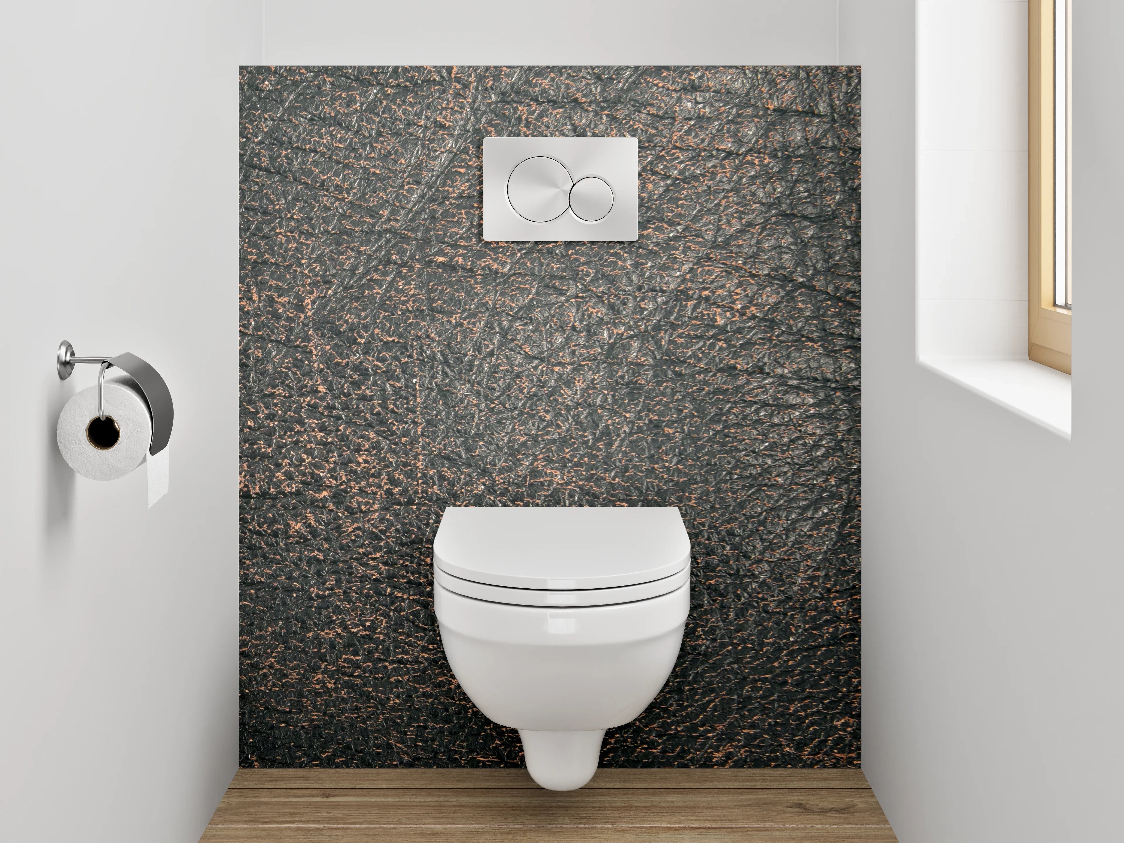 WC-Rückwand - Vintage Lederstruktur Braun