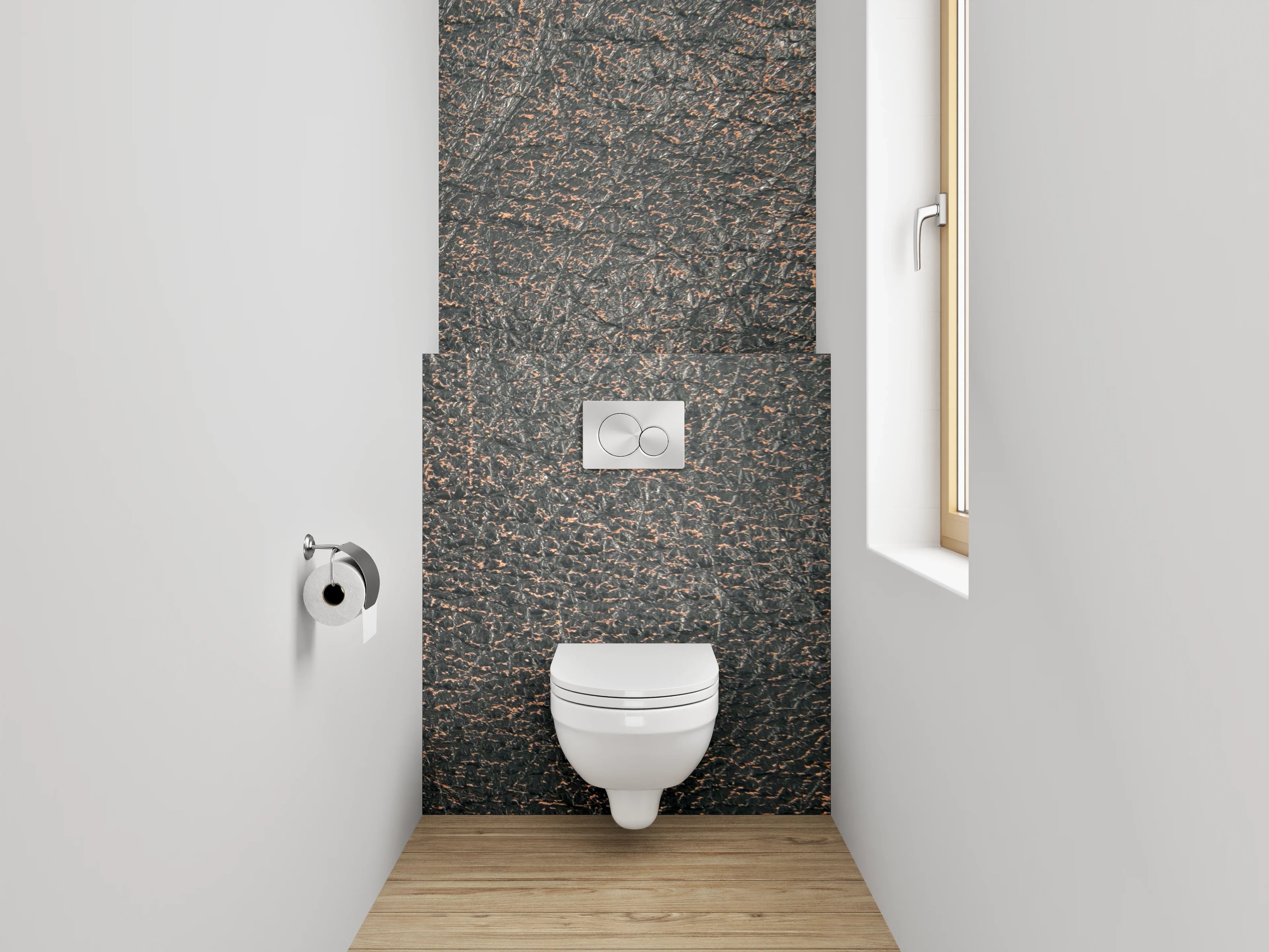 WC-Rückwand - Vintage Lederstruktur Braun