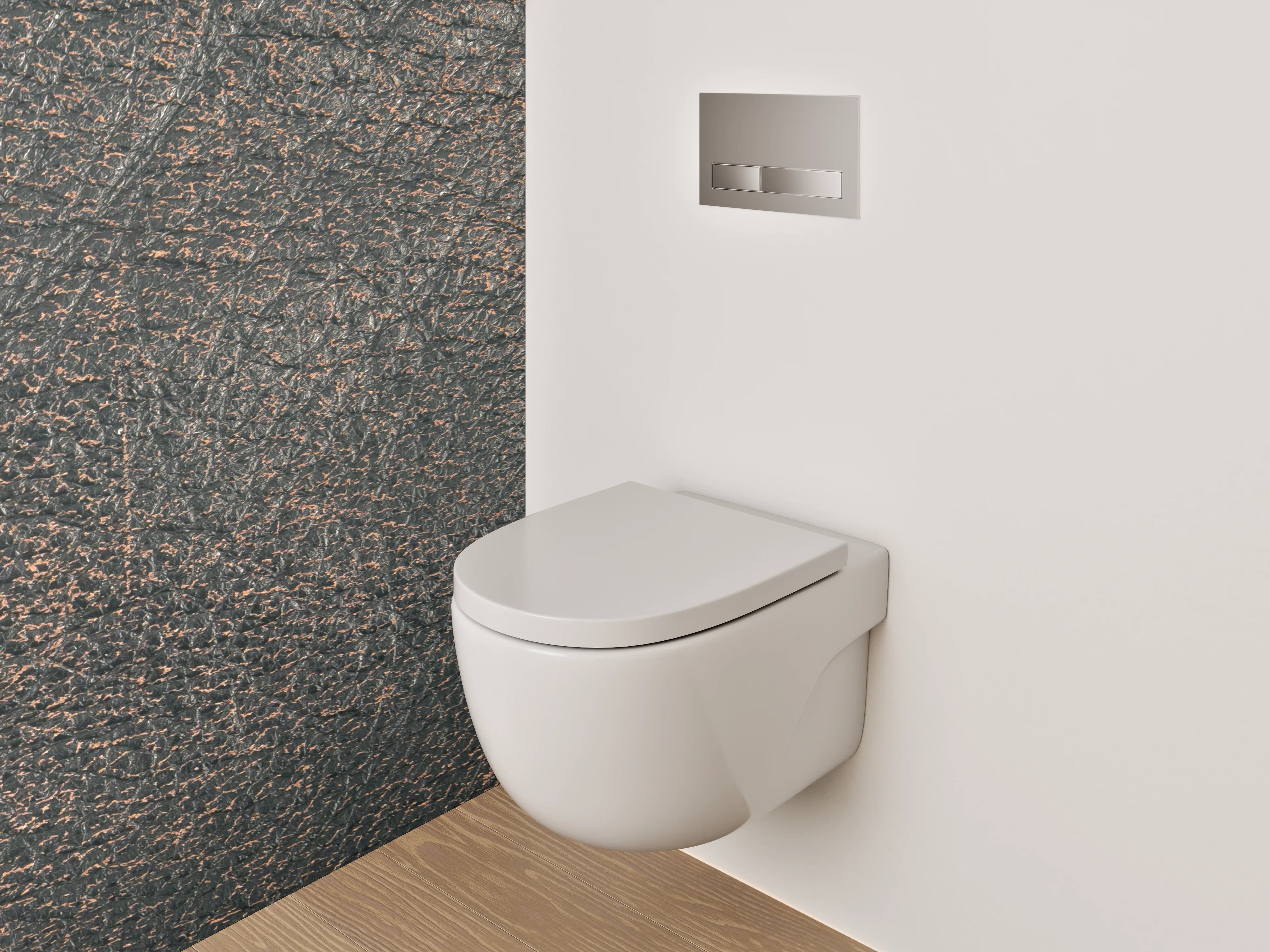 WC-Rückwand - Vintage Lederstruktur Braun