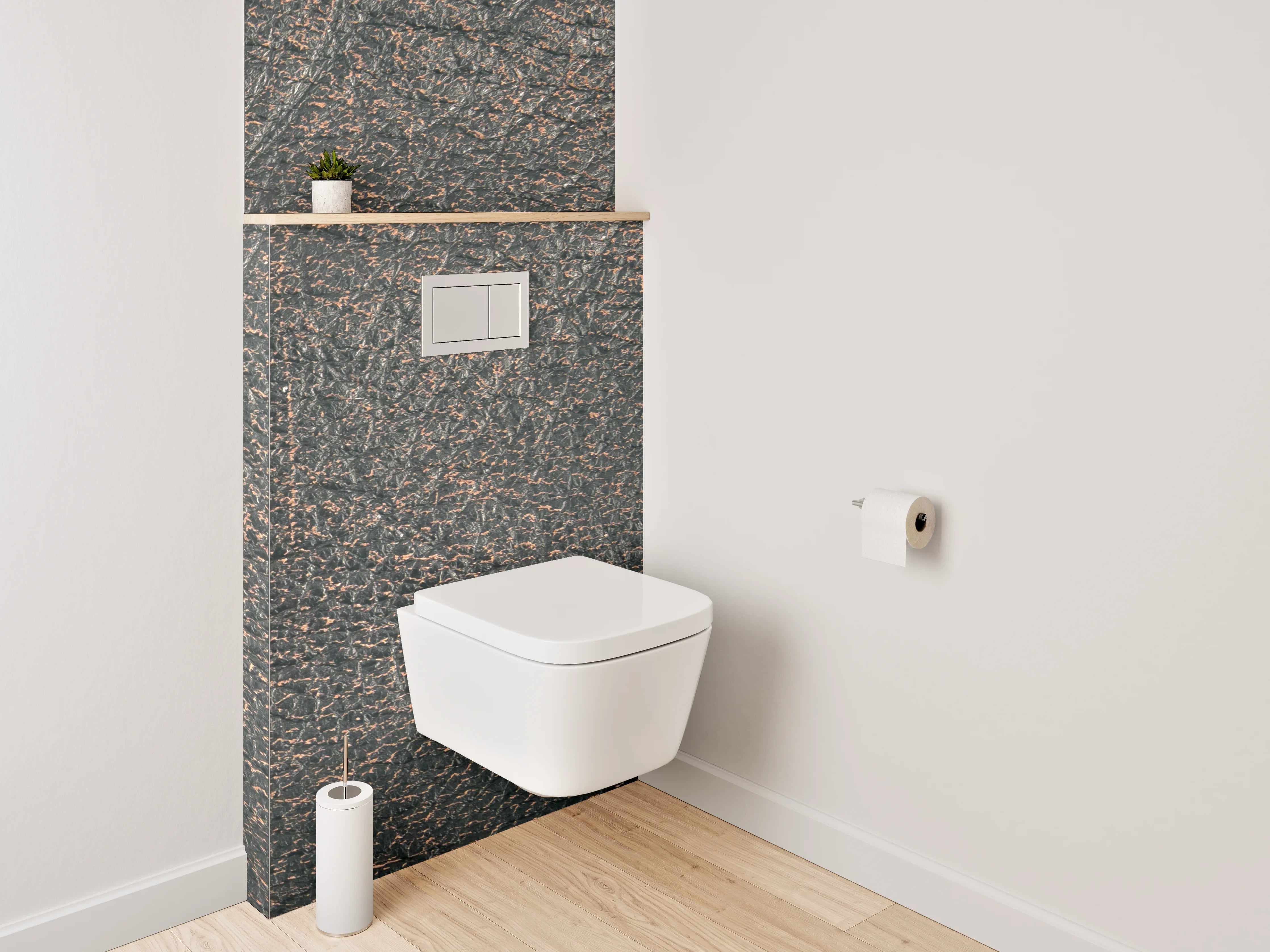 WC-Rückwand - Vintage Lederstruktur Braun