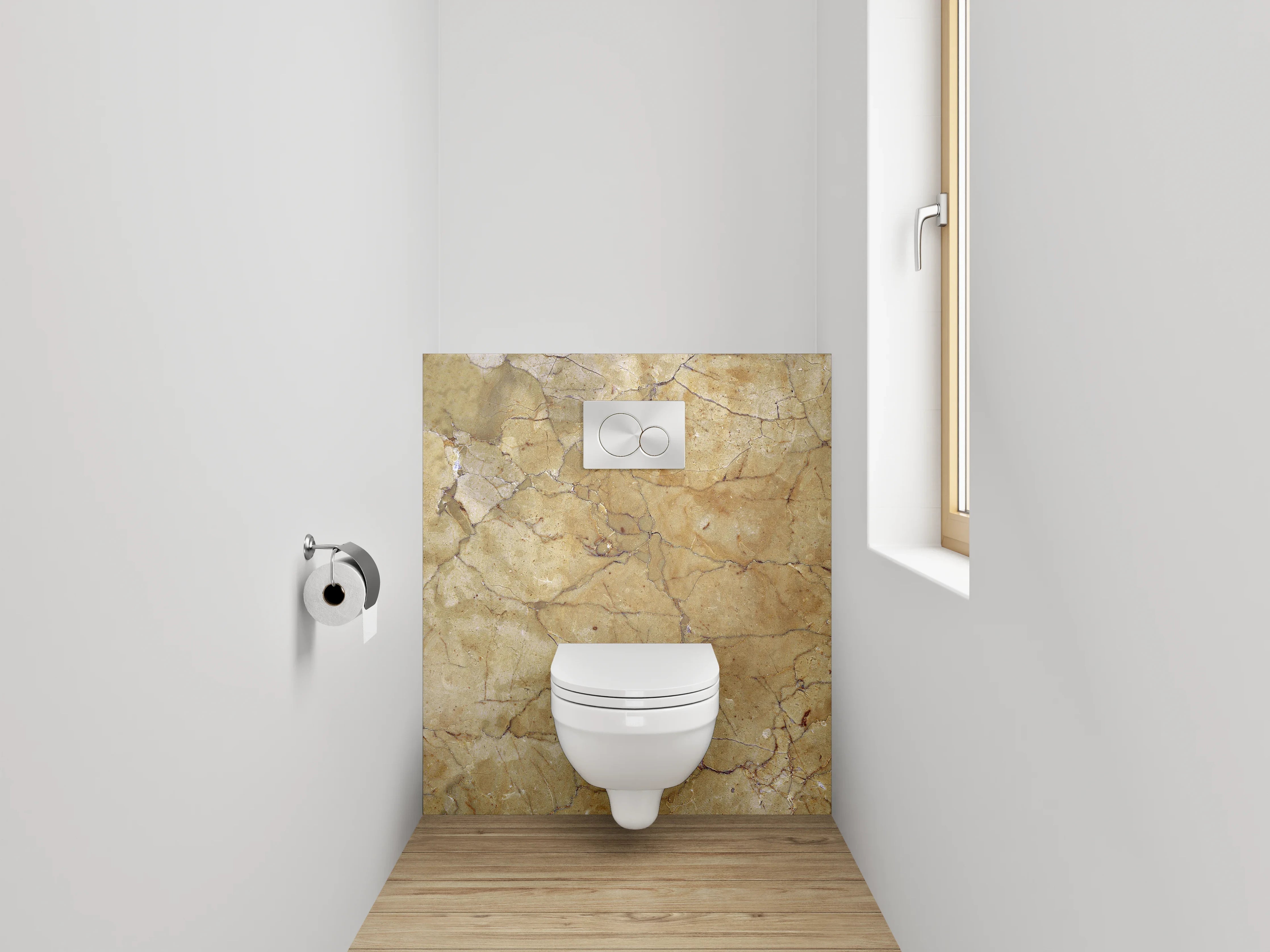 WC-Rückwand - Vintage Marmor Struktur Tapete Braun Beige