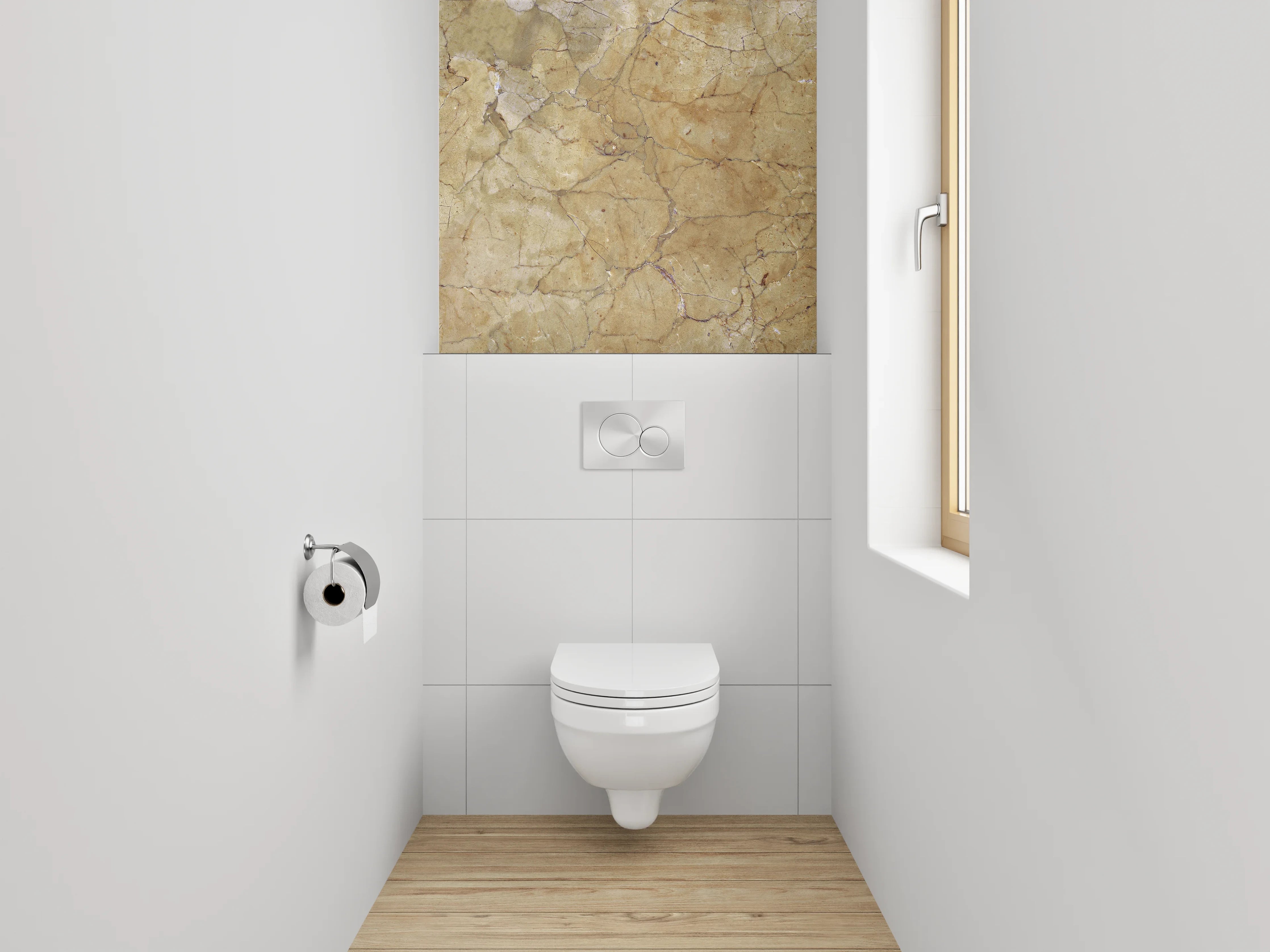 WC-Rückwand - Vintage Marmor Struktur Tapete Braun Beige