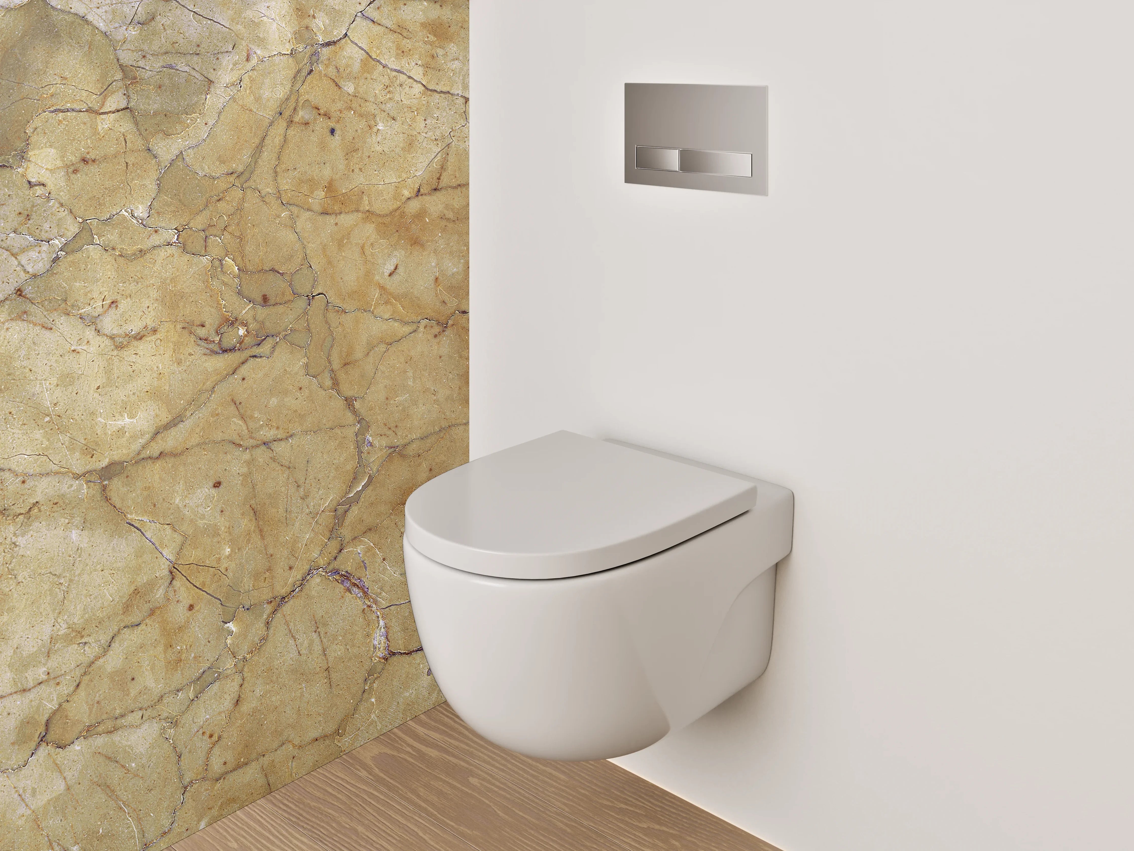 WC-Rückwand - Vintage Marmor Struktur Tapete Braun Beige