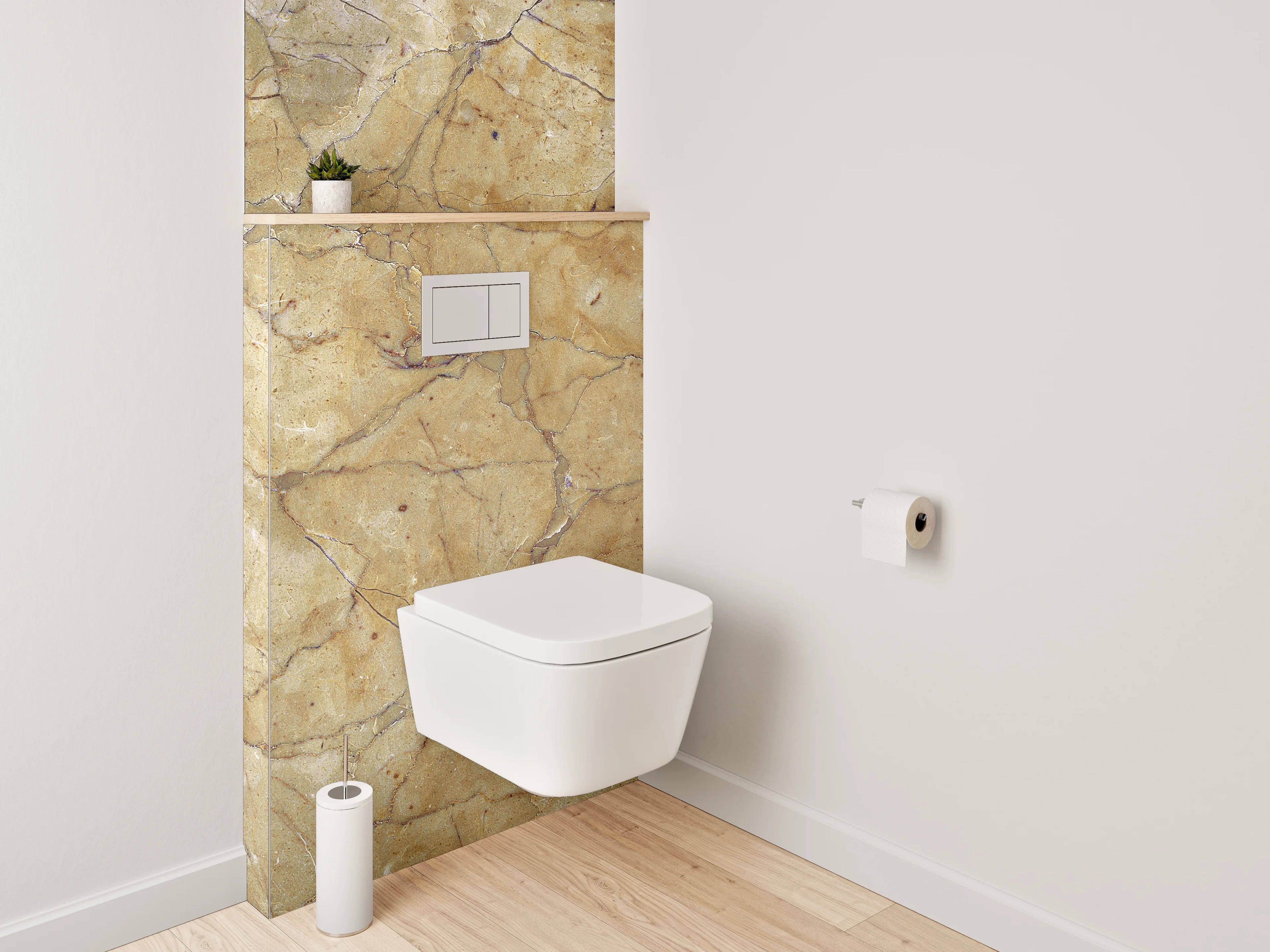WC-Rückwand - Vintage Marmor Struktur Tapete Braun Beige
