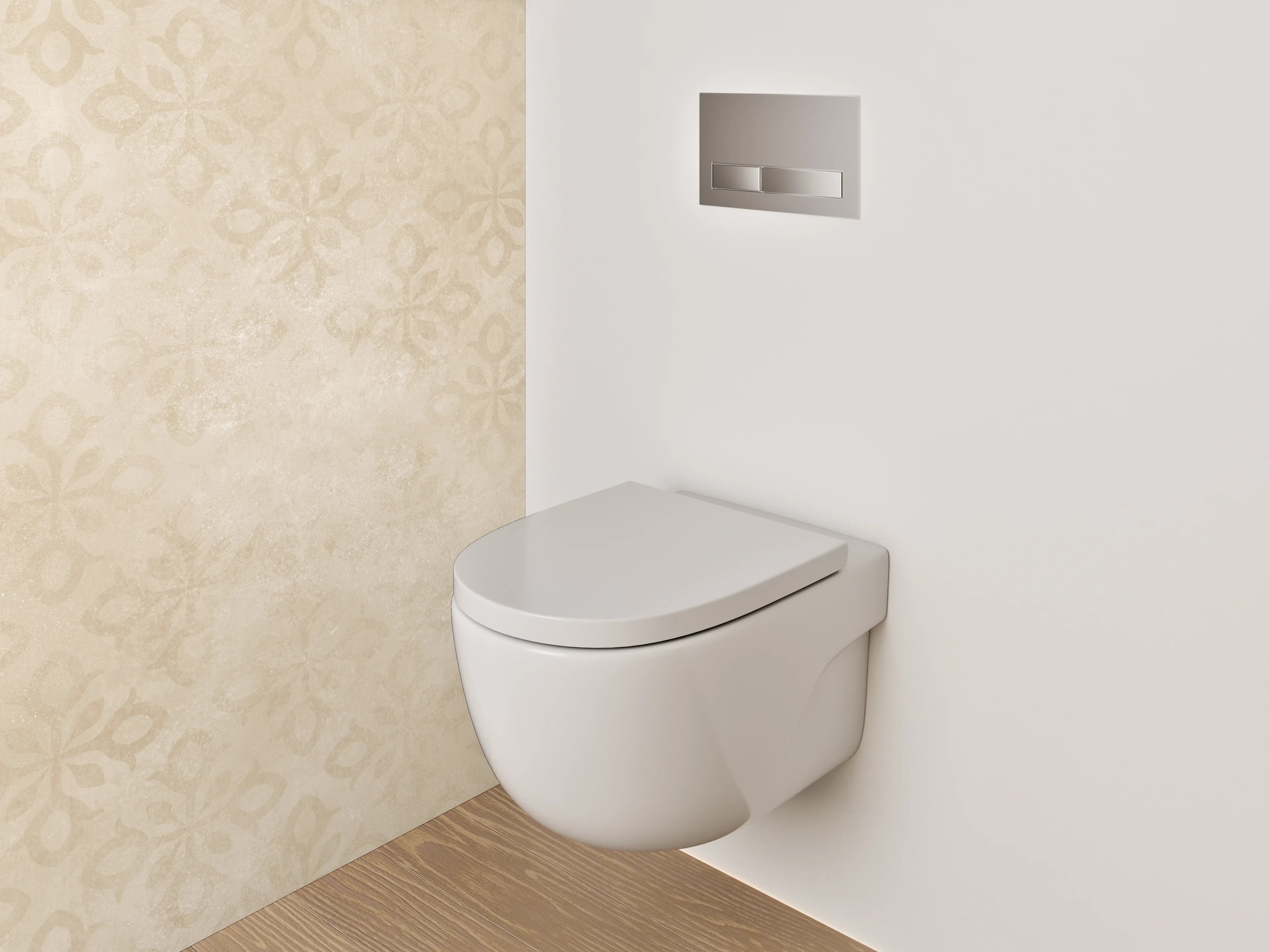 WC-Rückwand - Vintage Ornament Beige Tapete