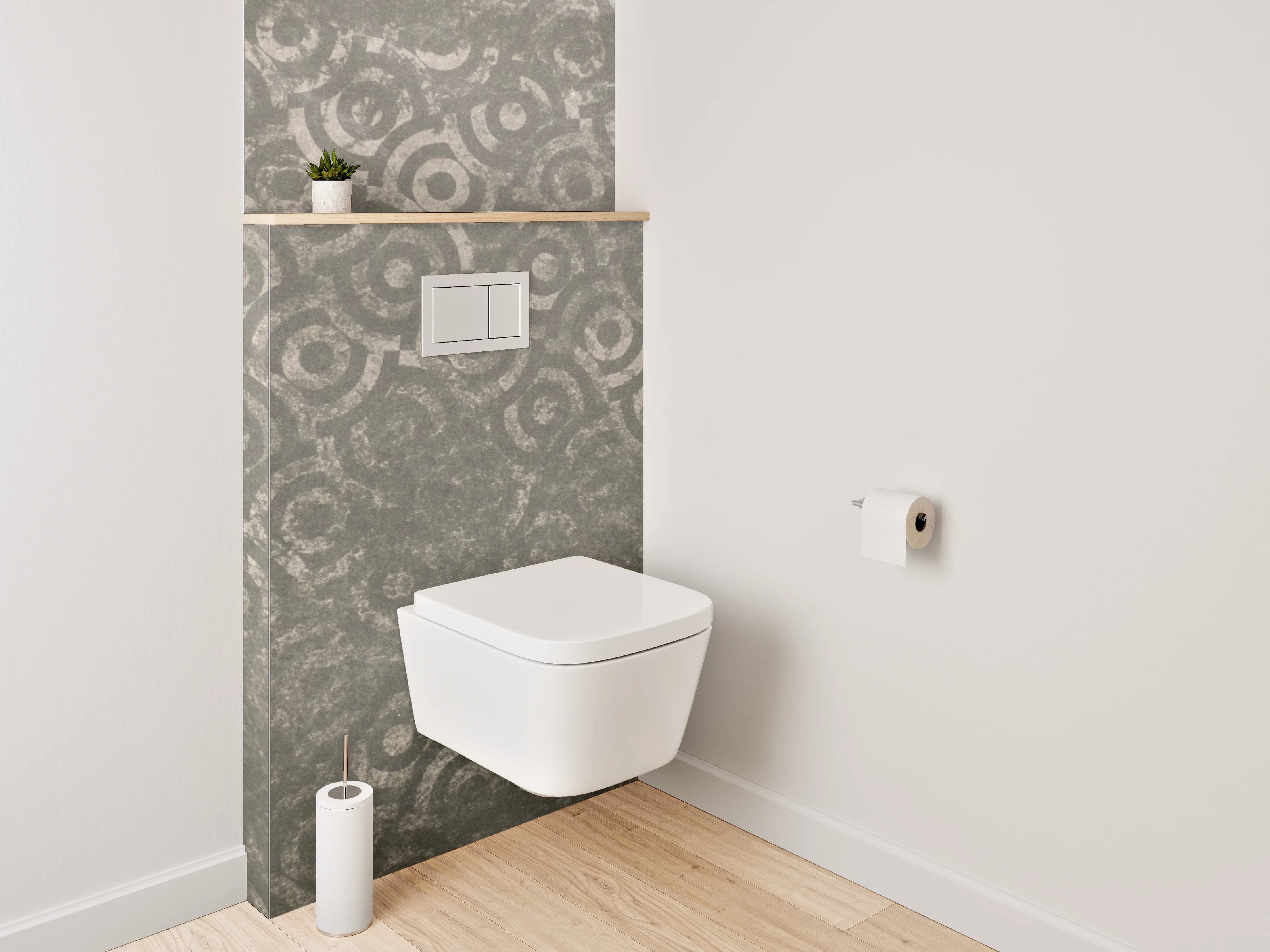 WC-Rückwand - Vintage Ornament Grau Fliesenmuster