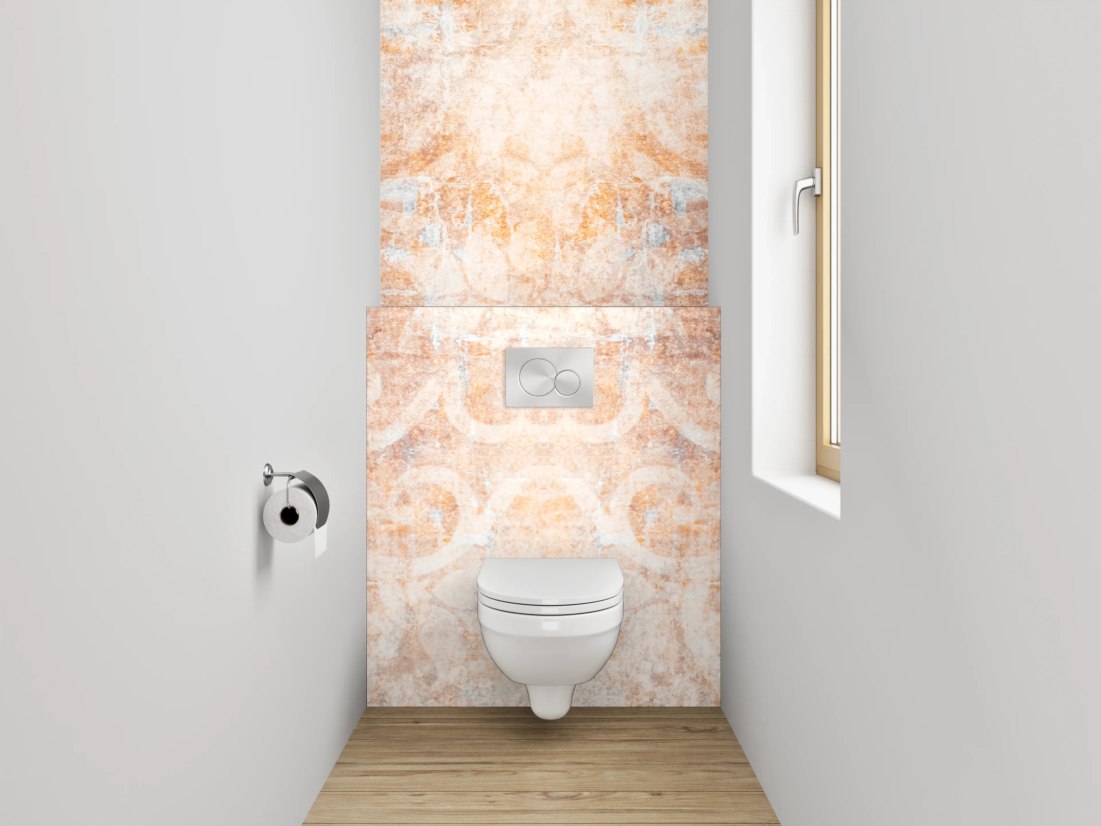 WC-Rückwand - Vintage Ornament Muster Beige Braun