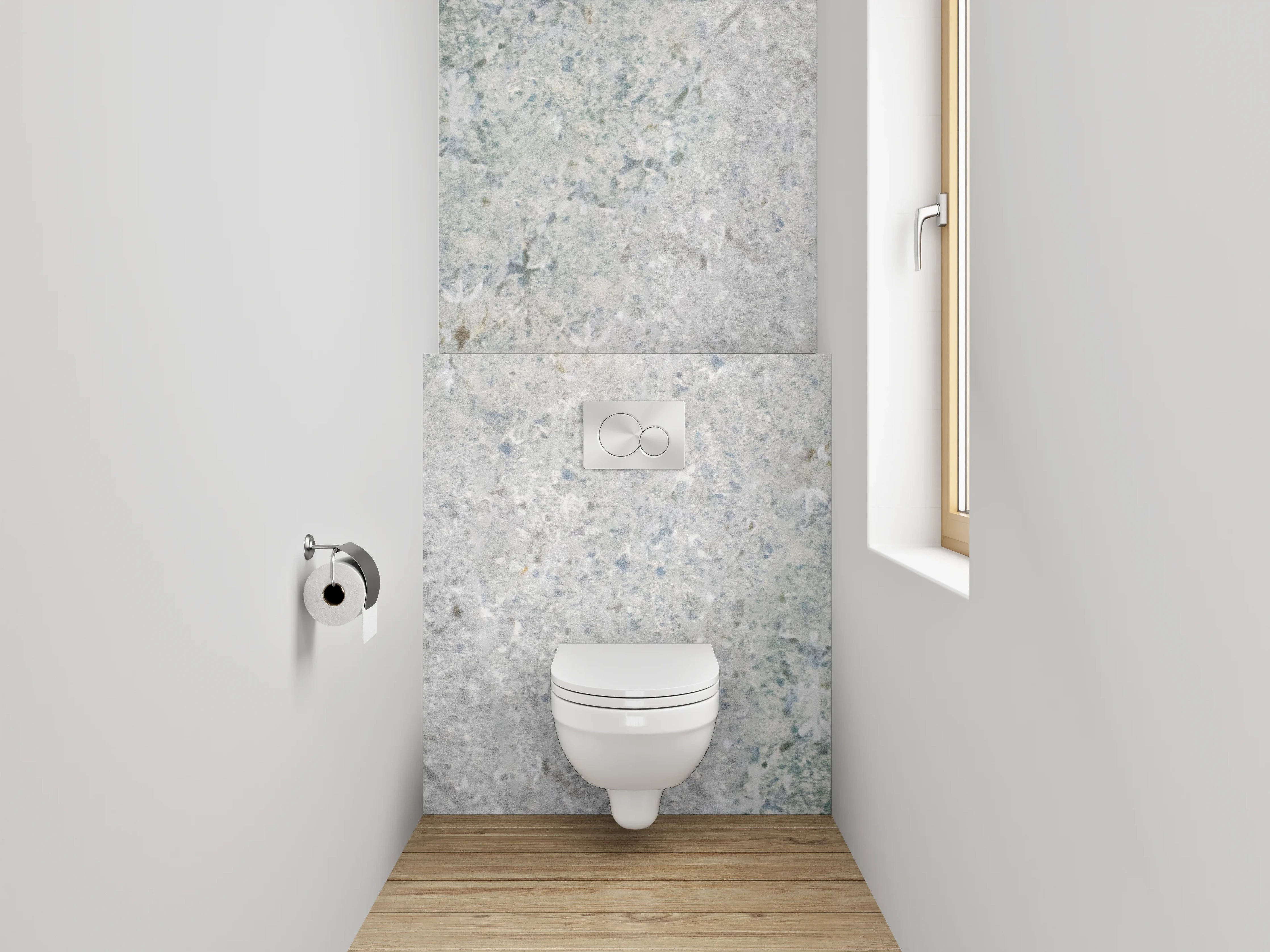 WC-Rückwand - Vintage Ornament Muster Blau-Gold