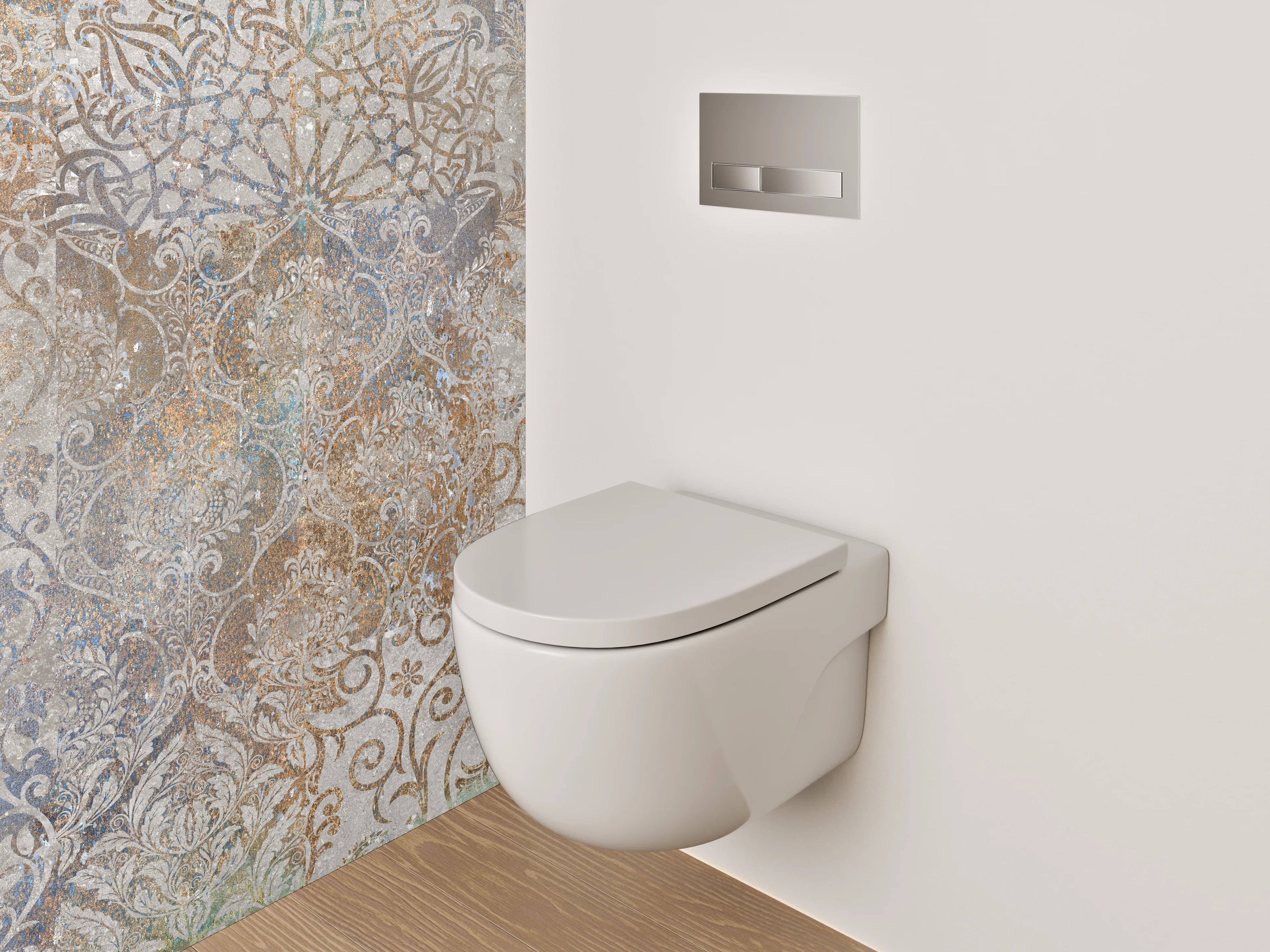 WC-Rückwand - Vintage Ornament Muster Fliesenoptik