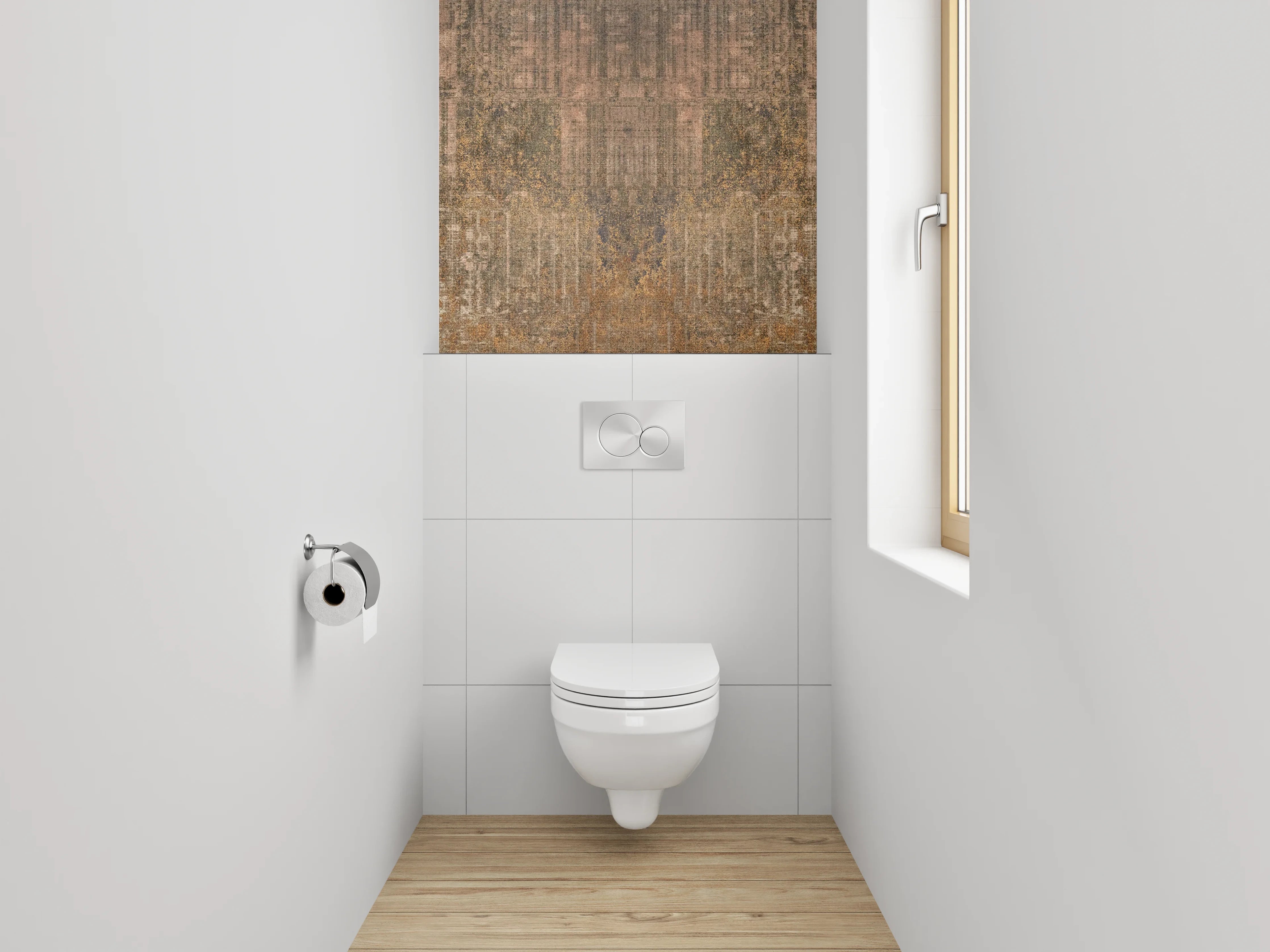 WC-Rückwand - Vintage Patina Rost-Optik Design