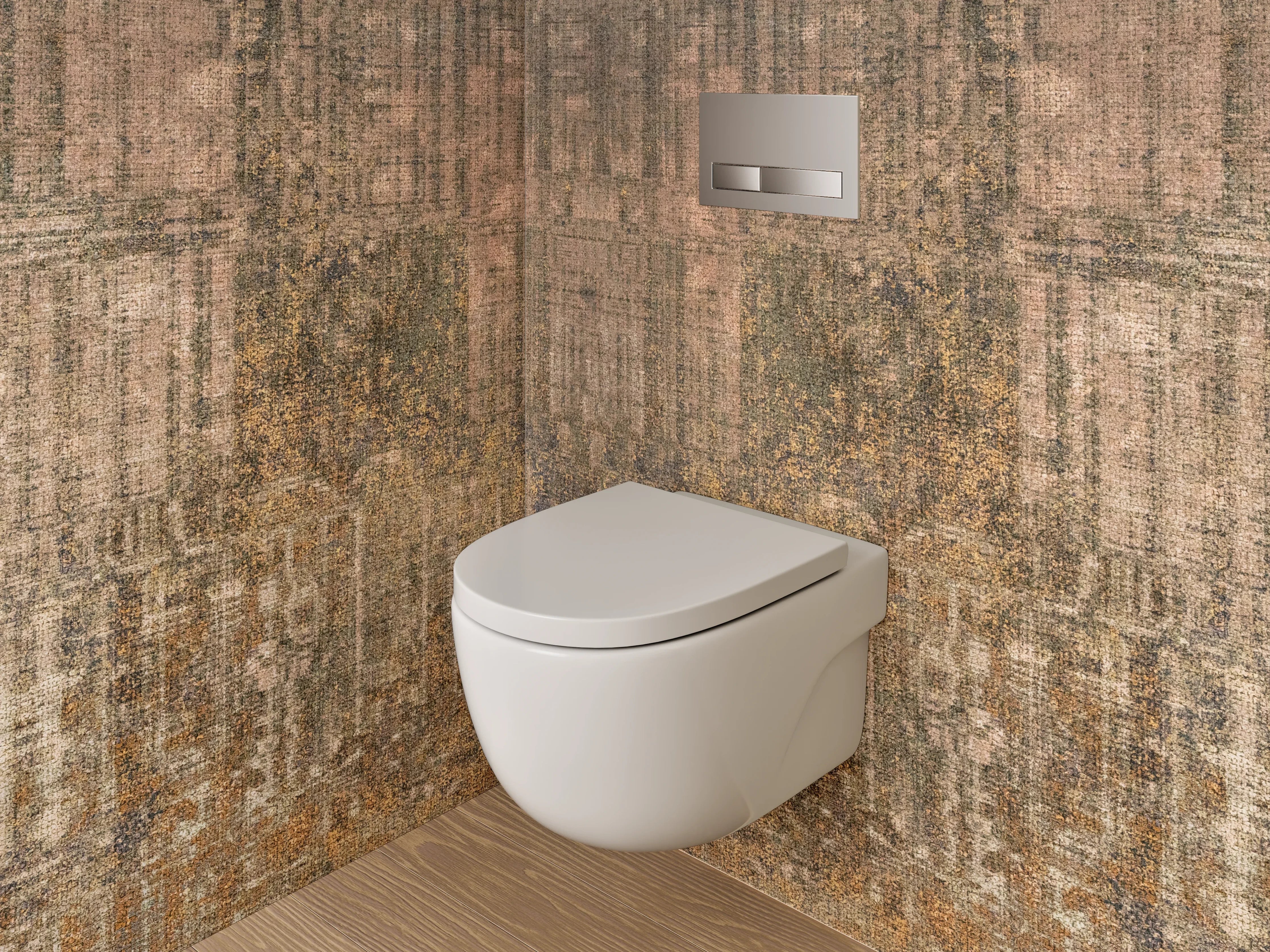 WC-Rückwand - Vintage Patina Rost-Optik Design