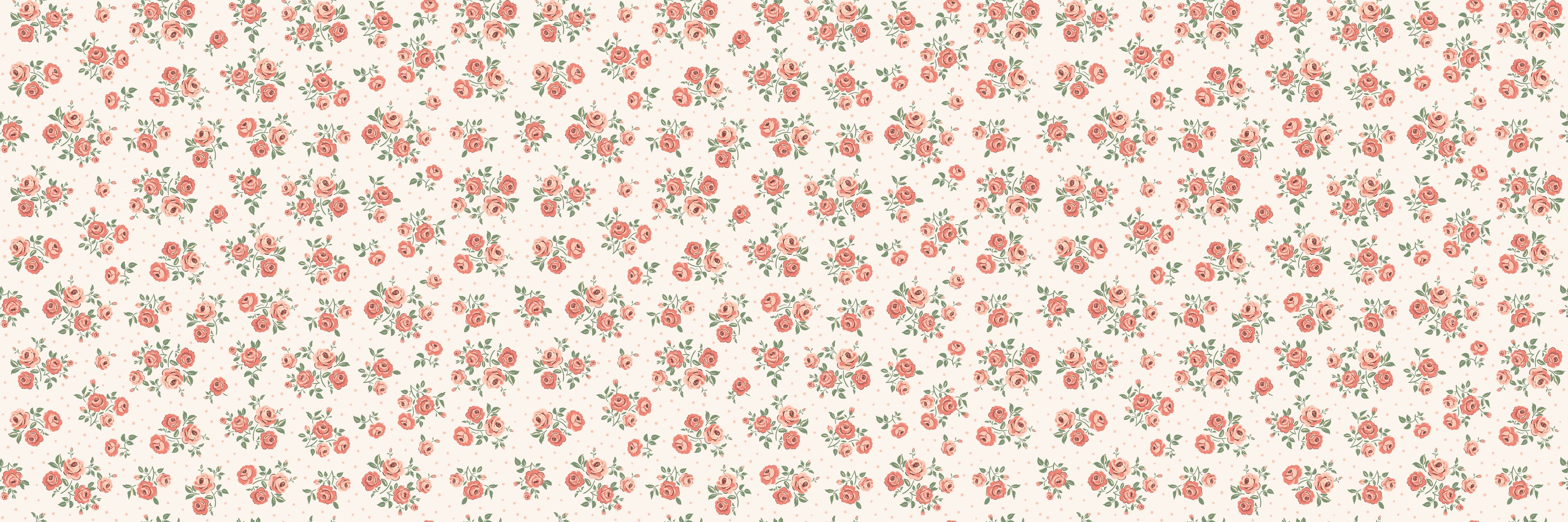 WC-Rückwand-Vintage Rosenmuster Tapete Rosa Beige