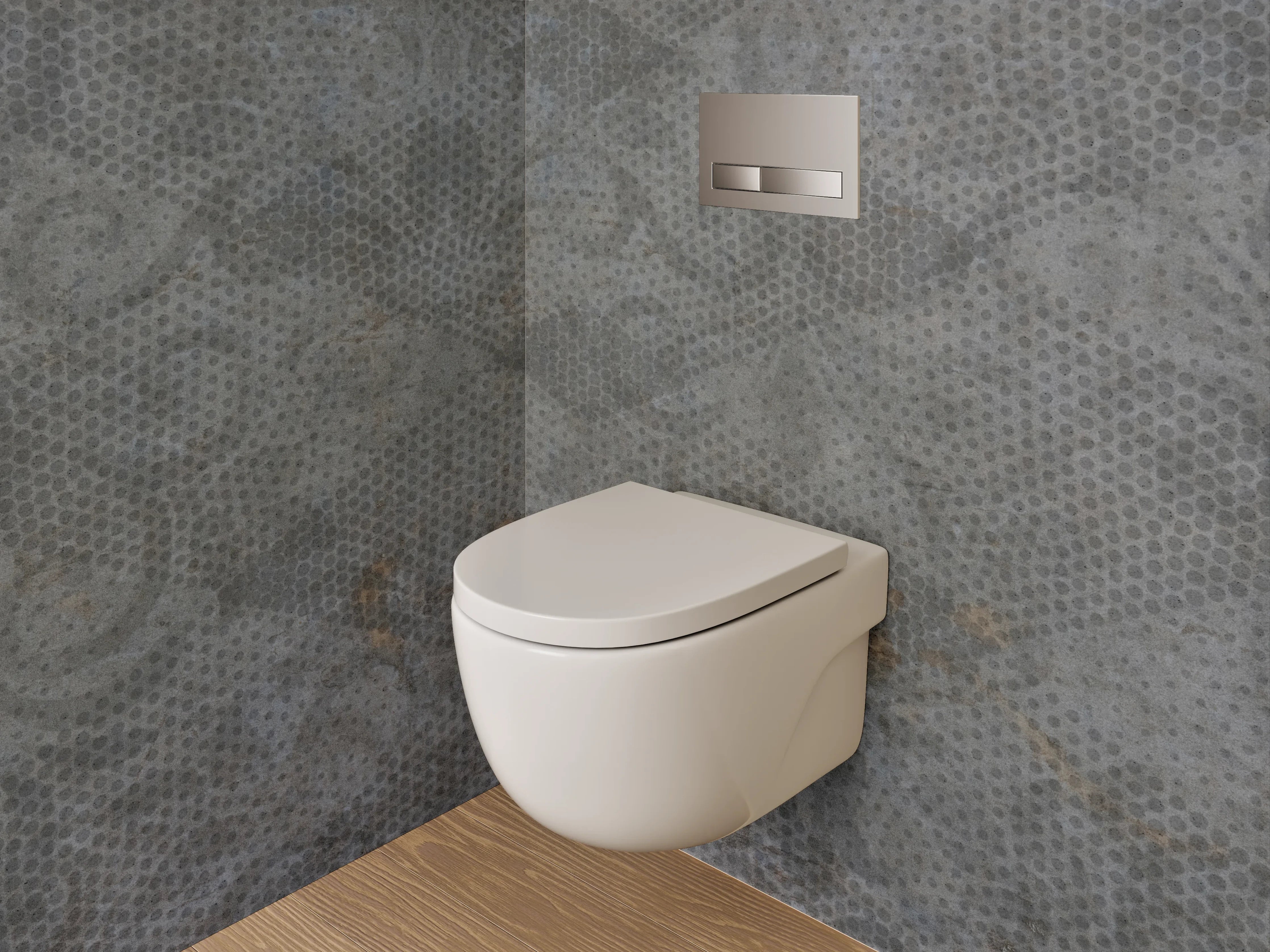 WC-Rückwand - Vintage Tapetenmuster Grau Anthrazit