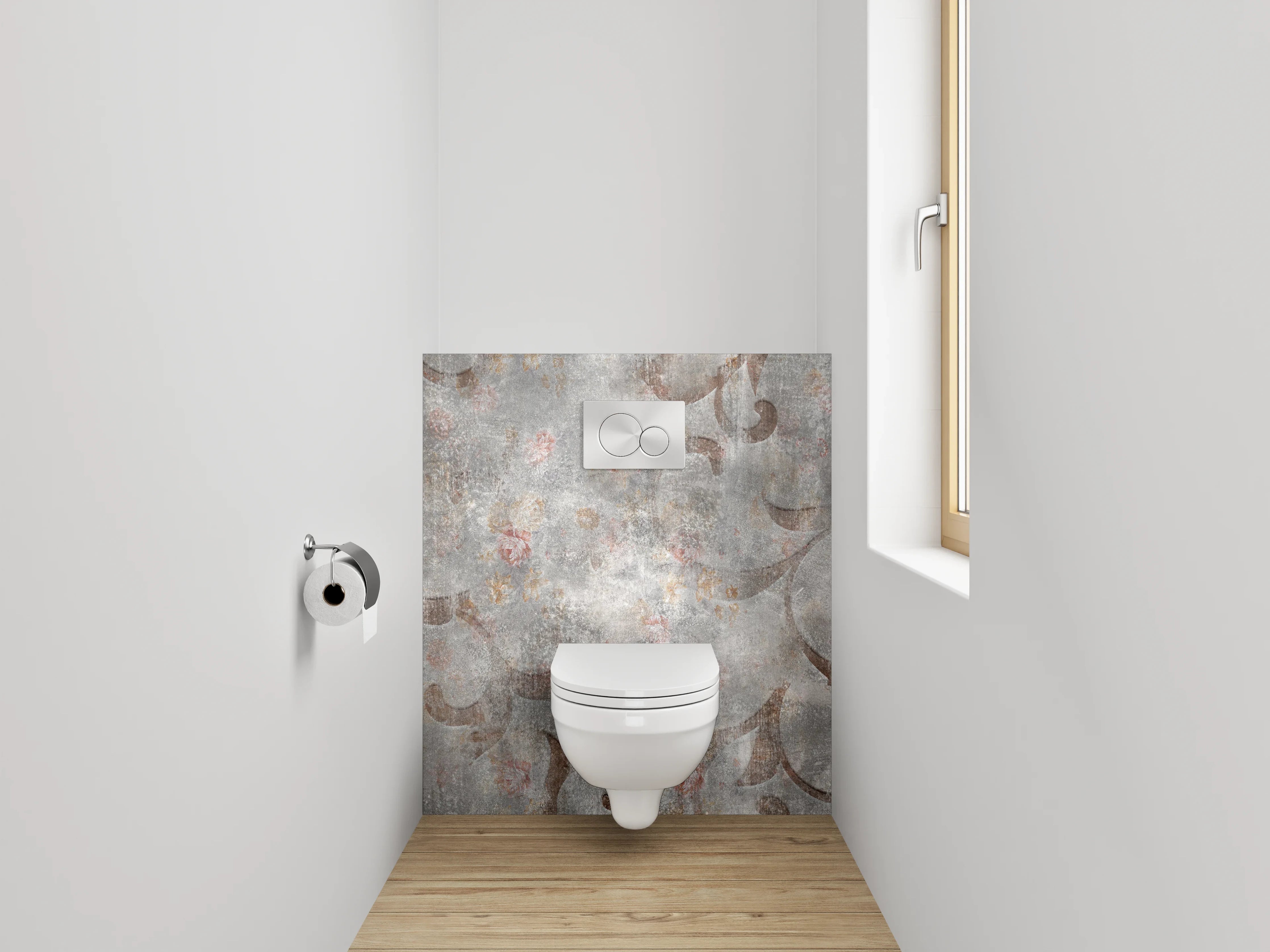 WC-Rückwand - Vintage-Textur mit deçorativem Muster