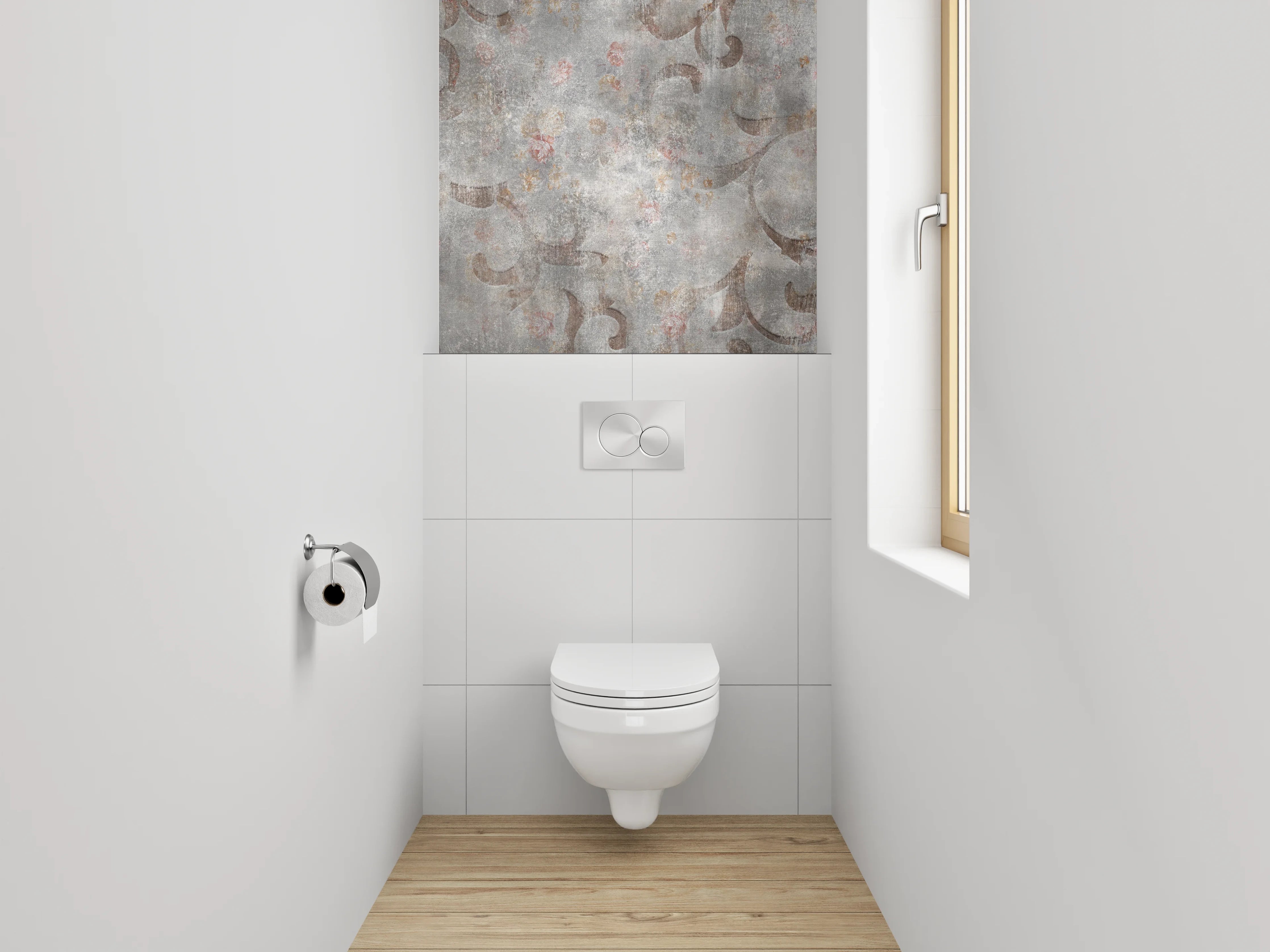 WC-Rückwand - Vintage-Textur mit deçorativem Muster