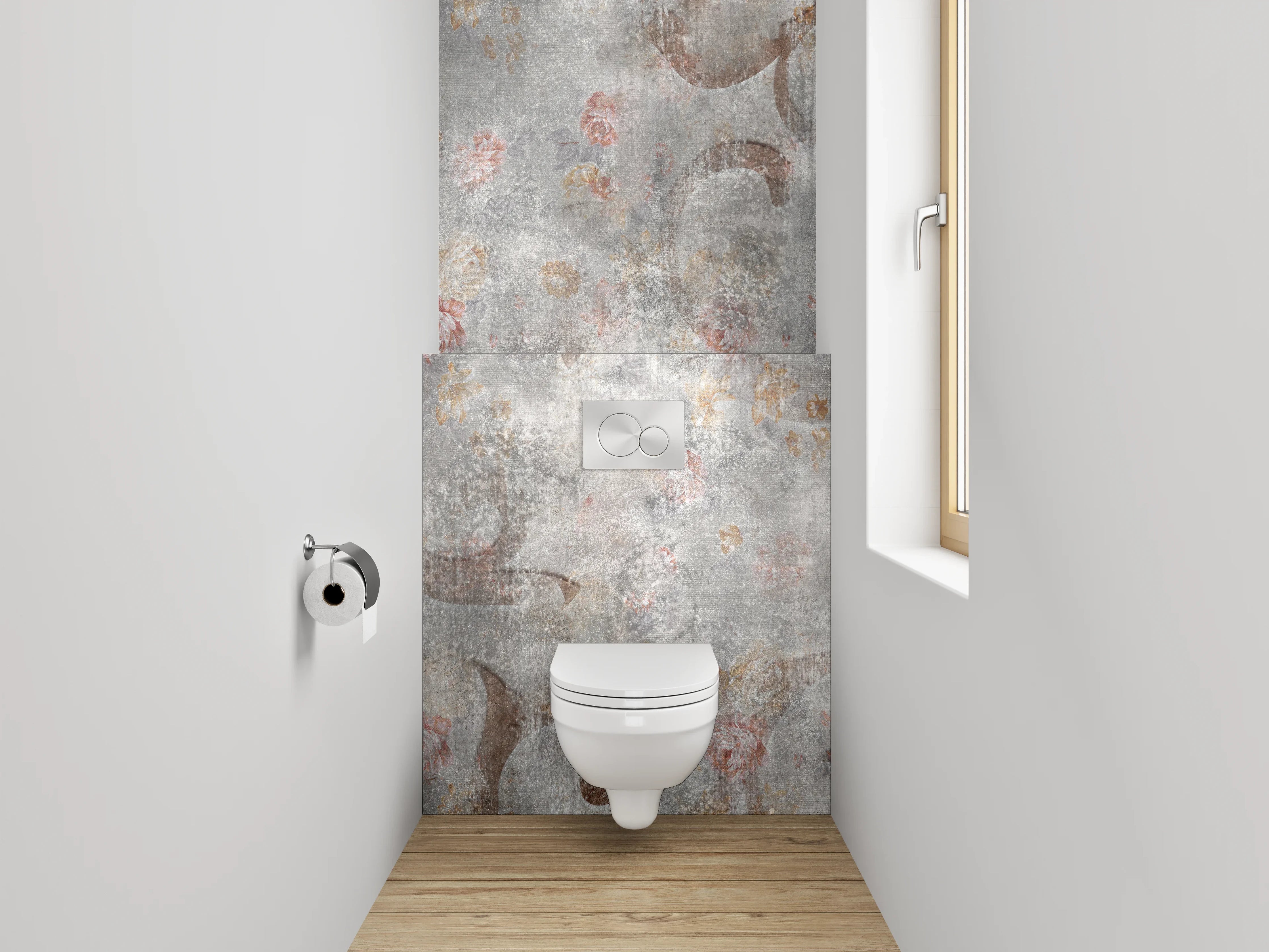 WC-Rückwand - Vintage-Textur mit deçorativem Muster