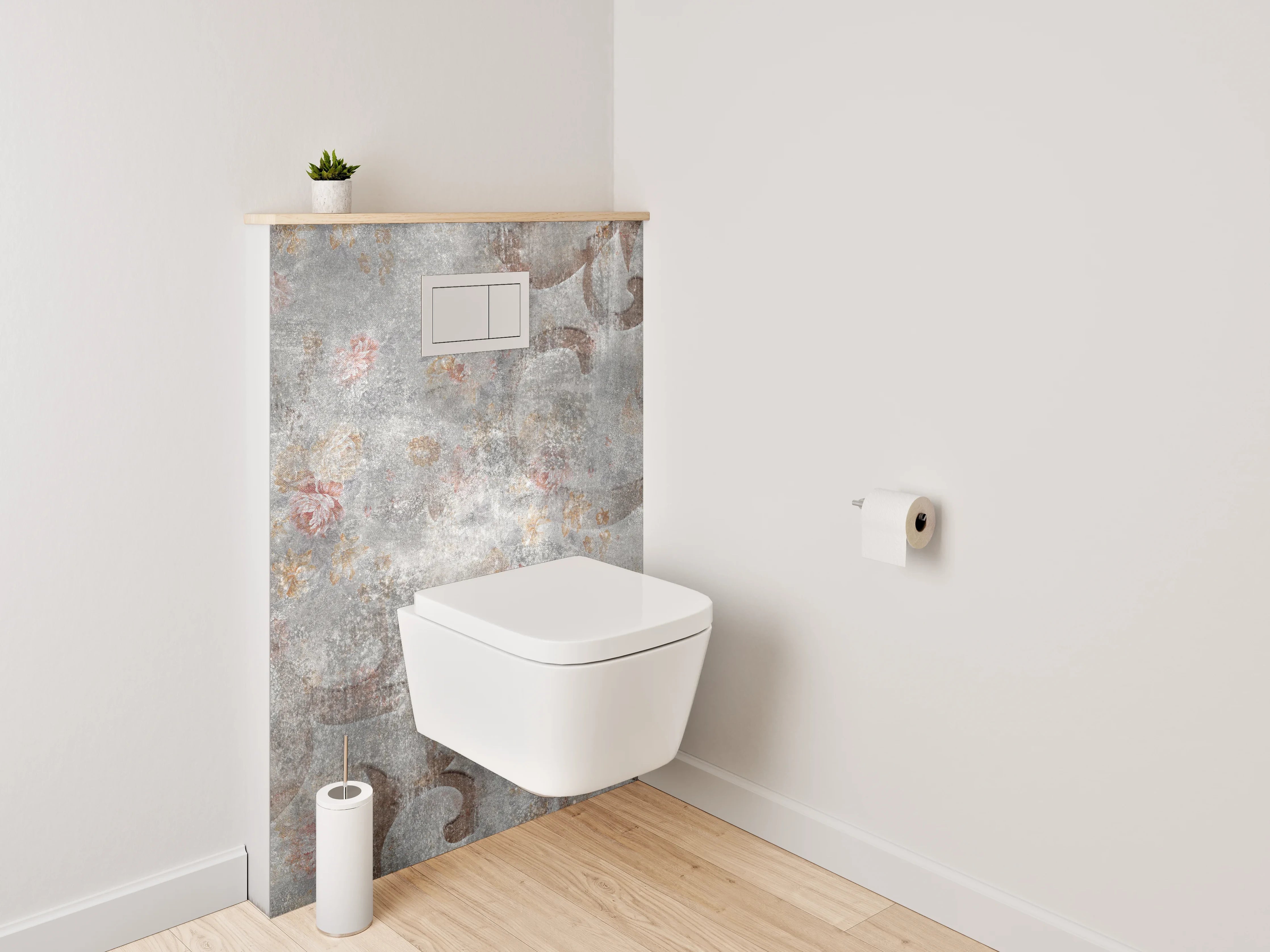 WC-Rückwand - Vintage-Textur mit deçorativem Muster