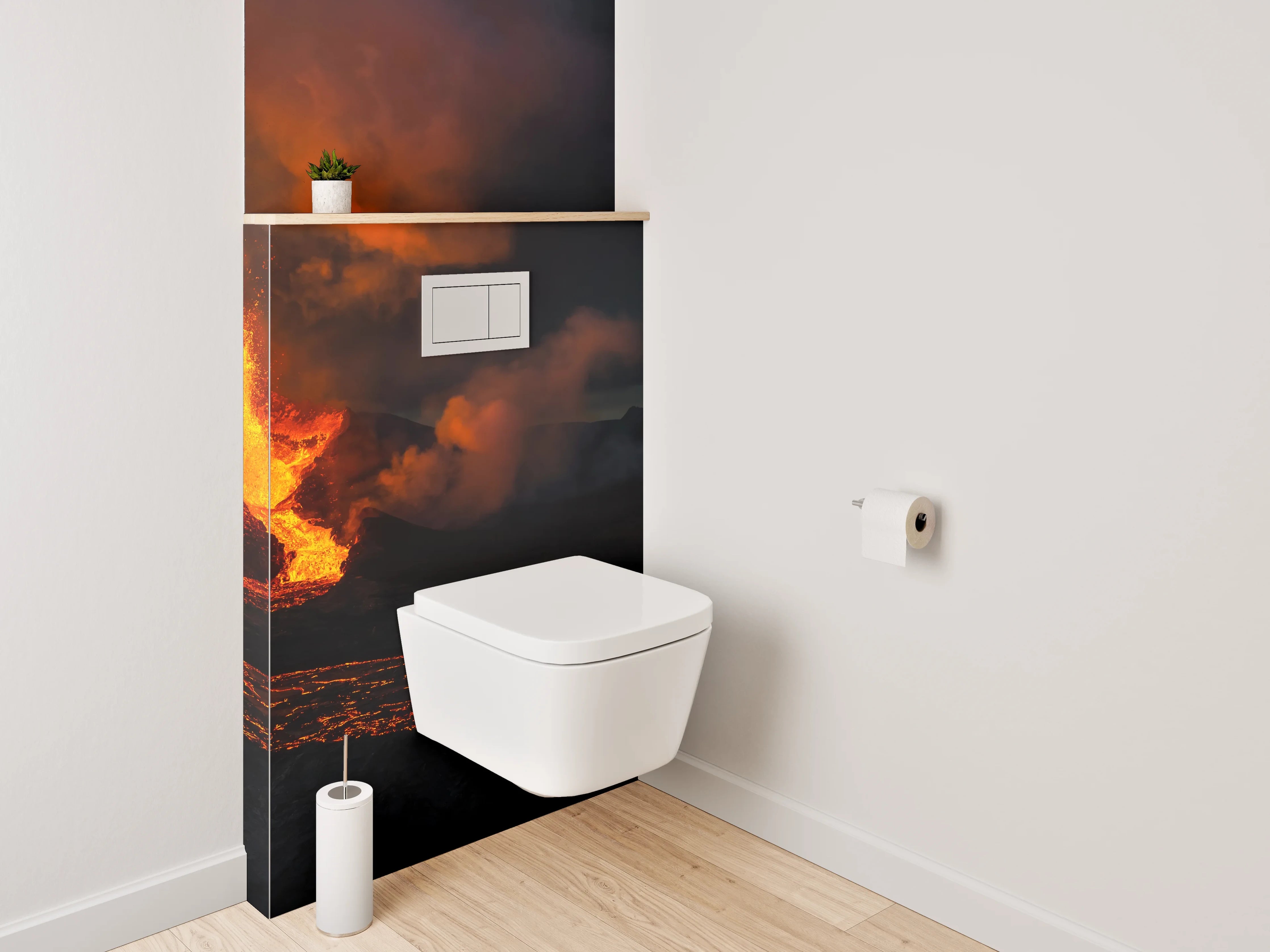 WC-Rückwand - Vulkaneruption – Naturgewalt in Lavaflüssen