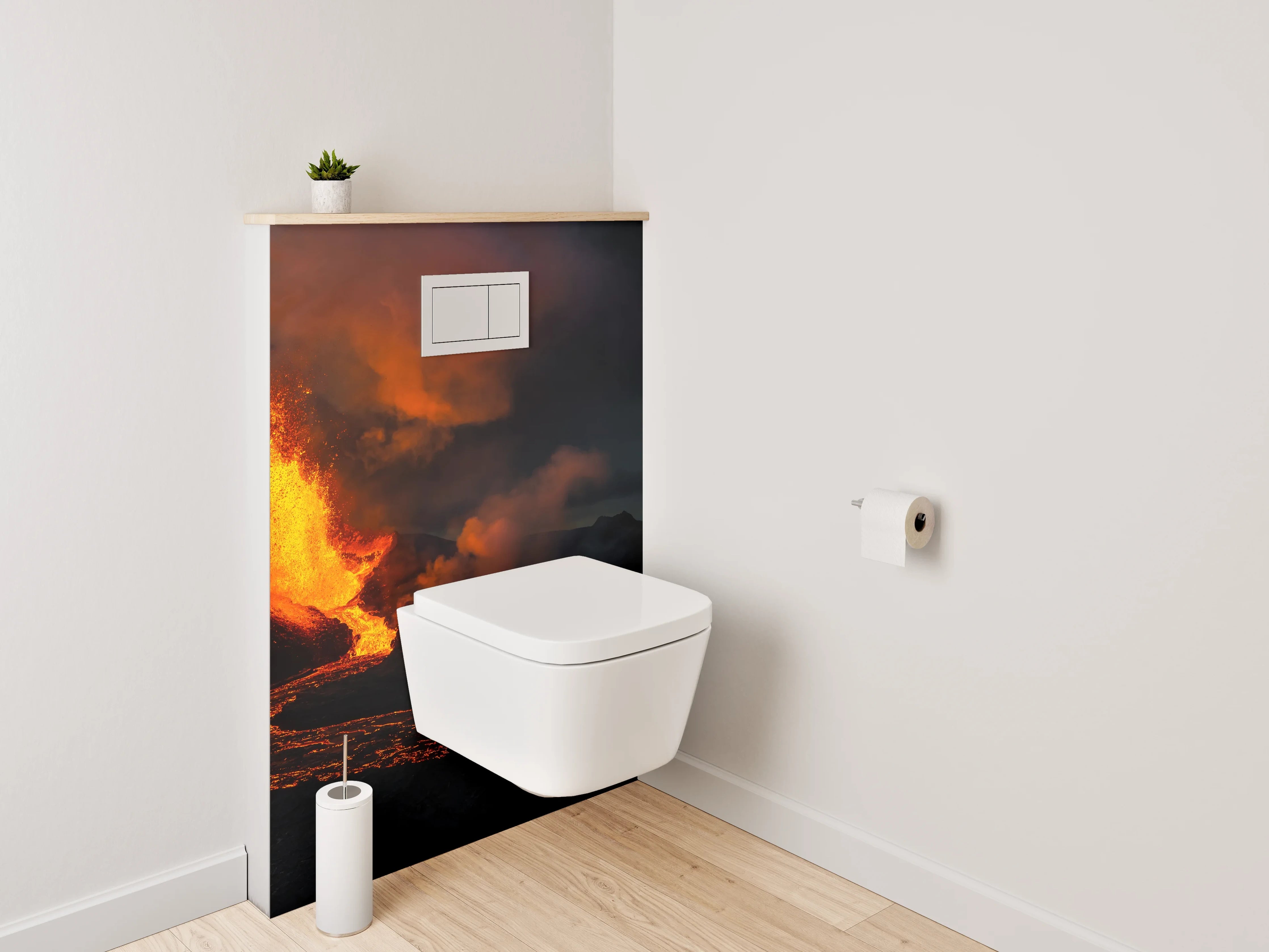 WC-Rückwand - Vulkaneruption – Naturgewalt in Lavaflüssen