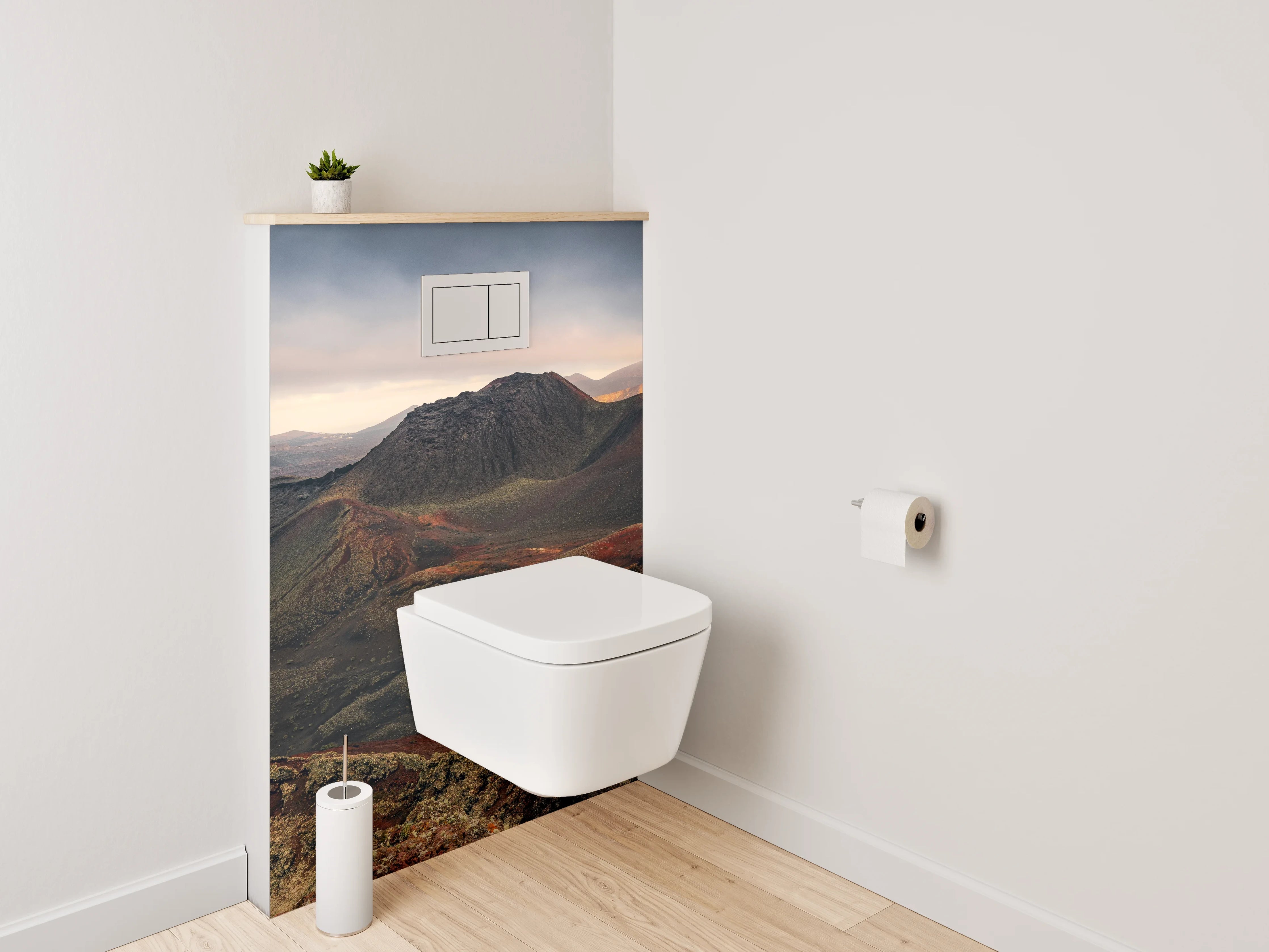 WC-Rückwand - Vulkanische Berglandschaft Sonnenlicht