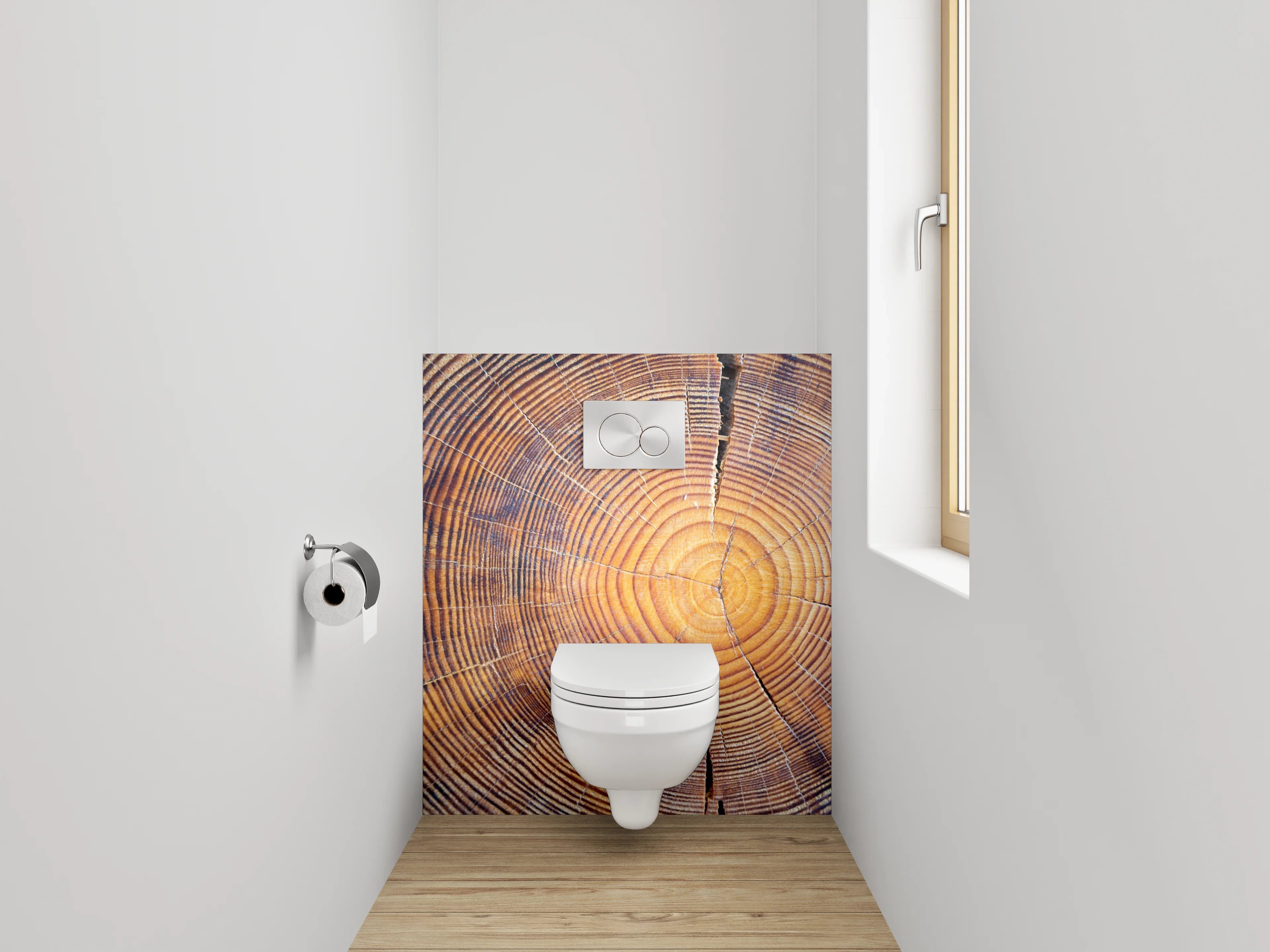 WC-Rückwand - Baumringe Holz Struktur Natur