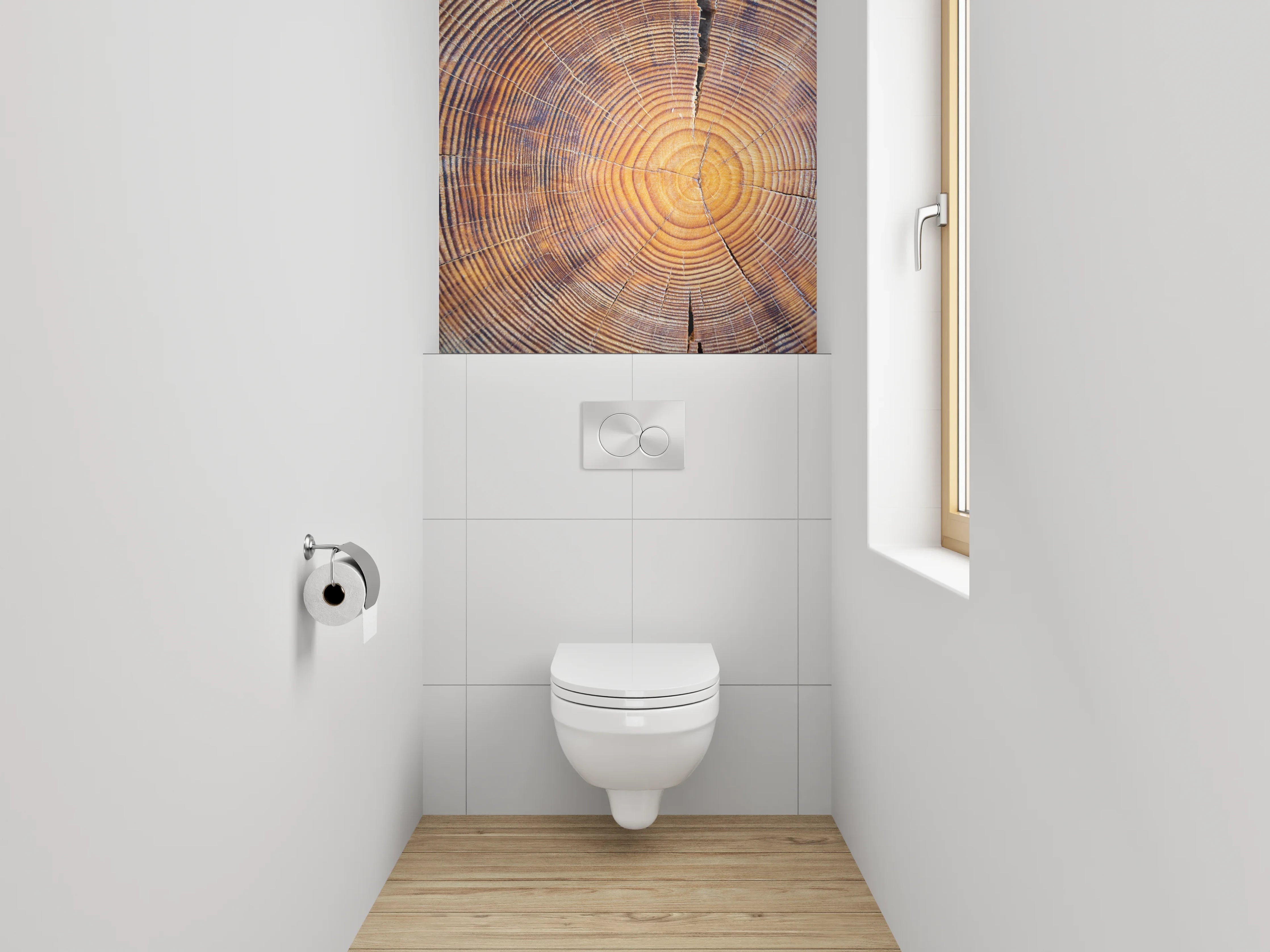 WC-Rückwand - Baumringe Holz Struktur Natur