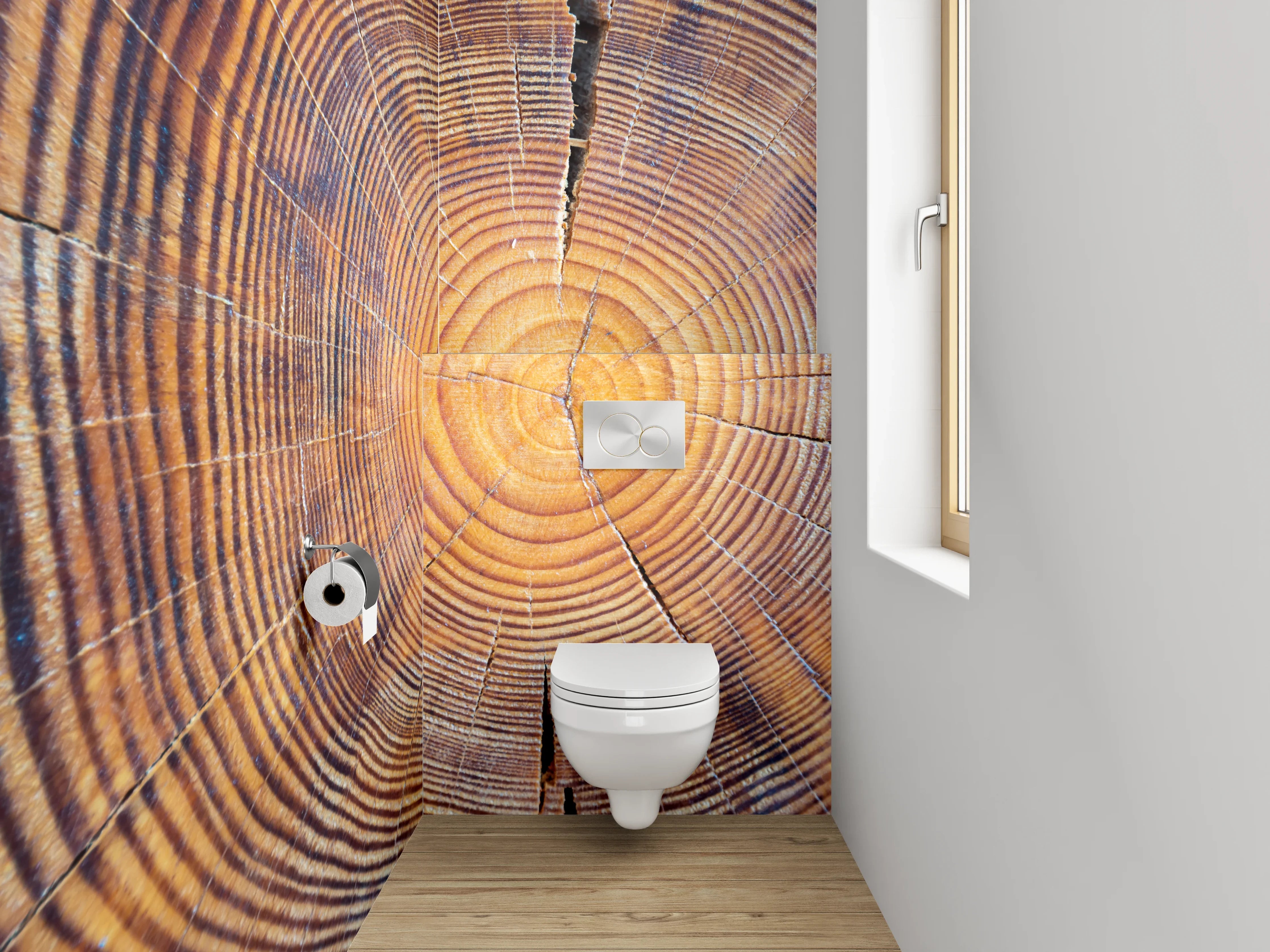 WC-Rückwand - Baumringe Holz Struktur Natur