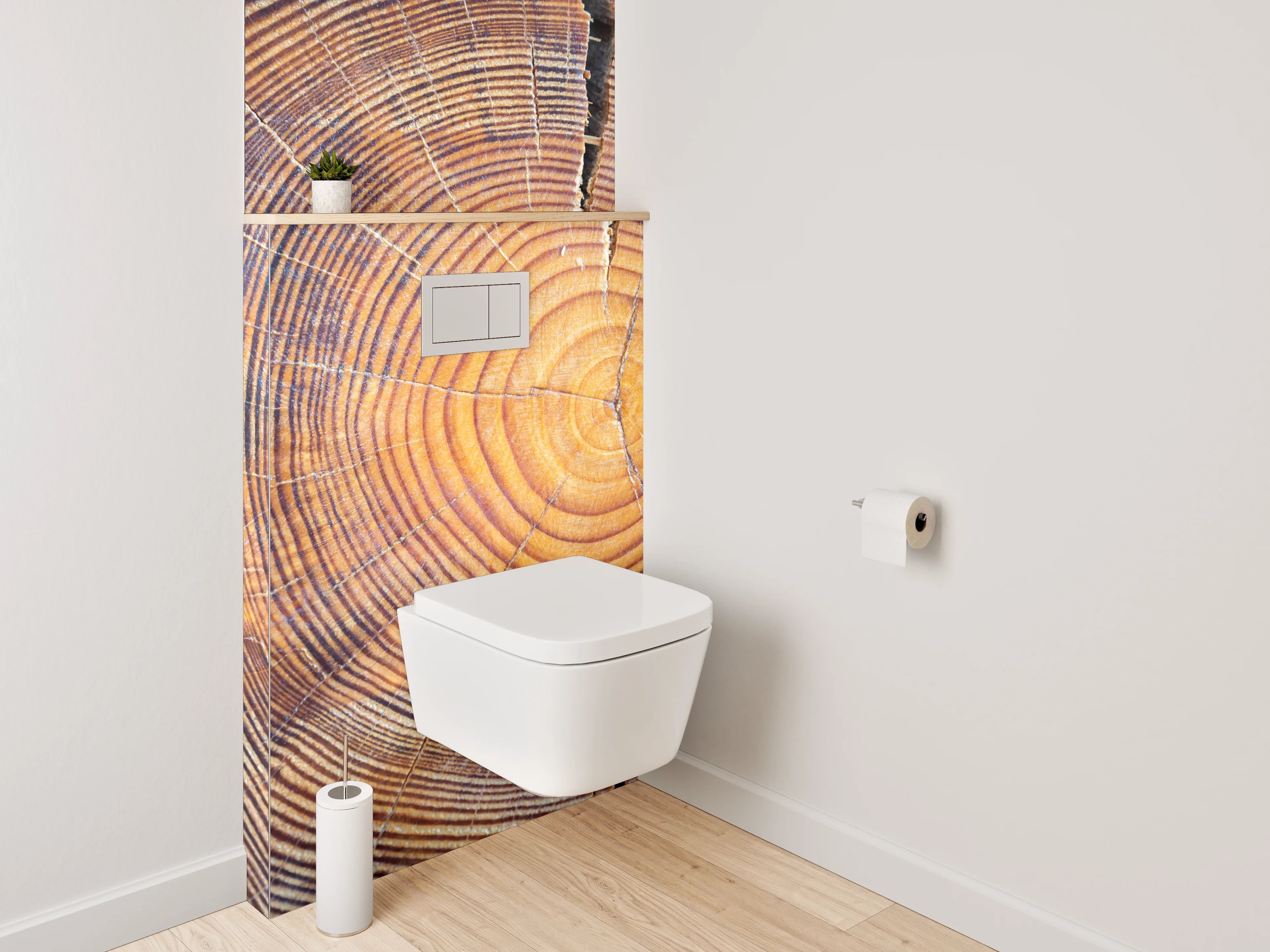 WC-Rückwand - Baumringe Holz Struktur Natur