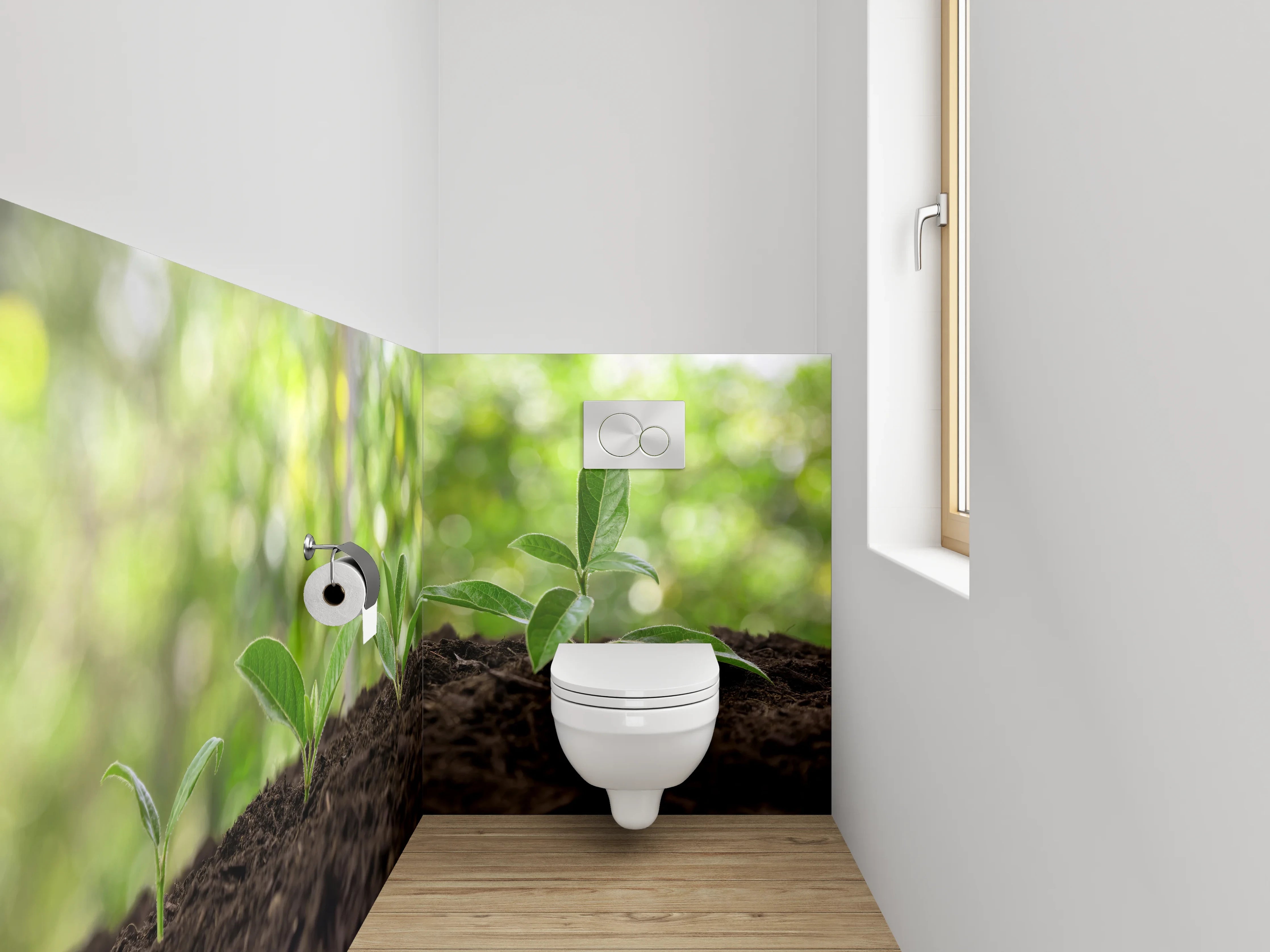 WC-Rückwand - Wachstum junge Pflanzen Natur
