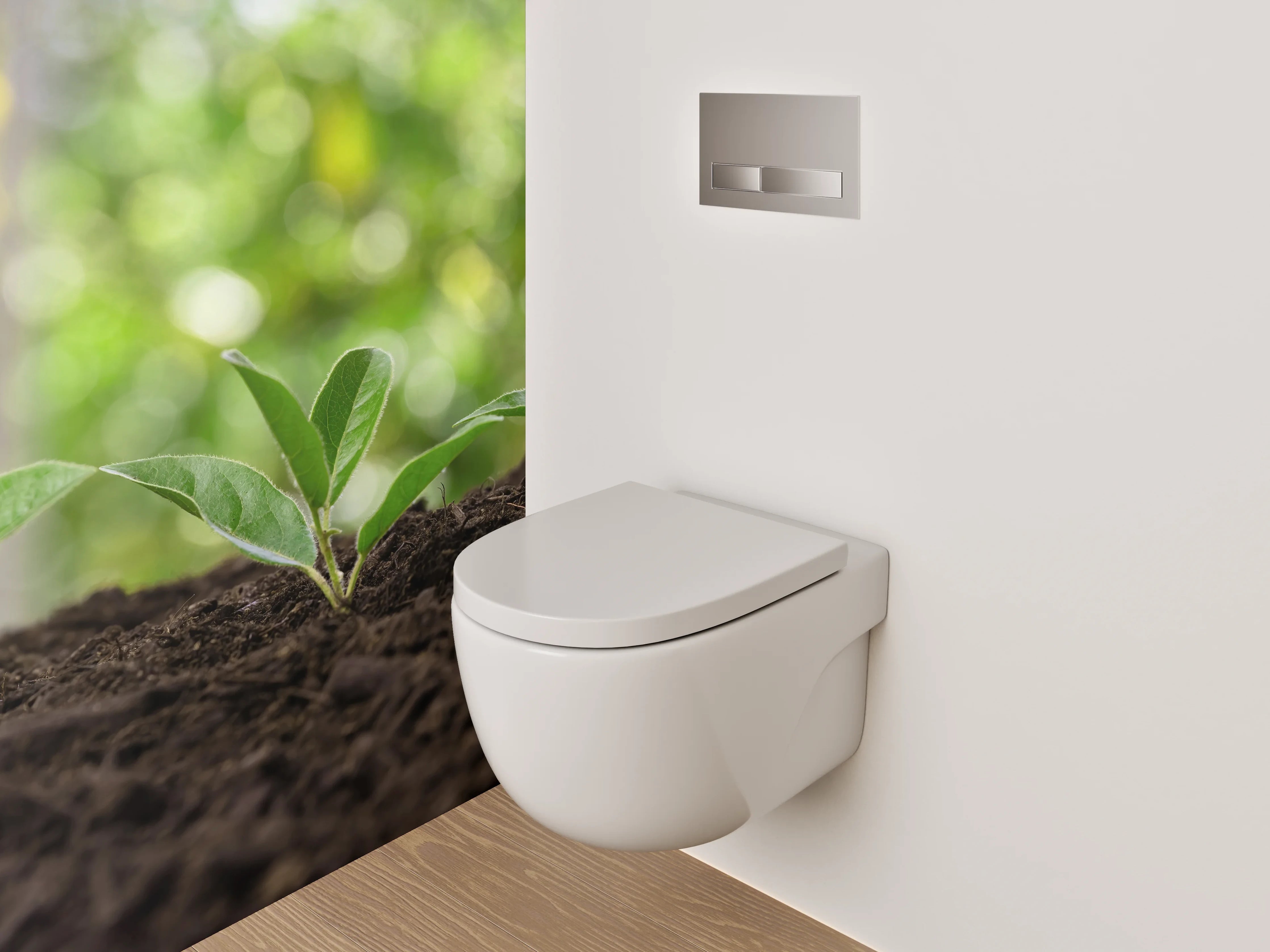 WC-Rückwand - Wachstum junge Pflanzen Natur