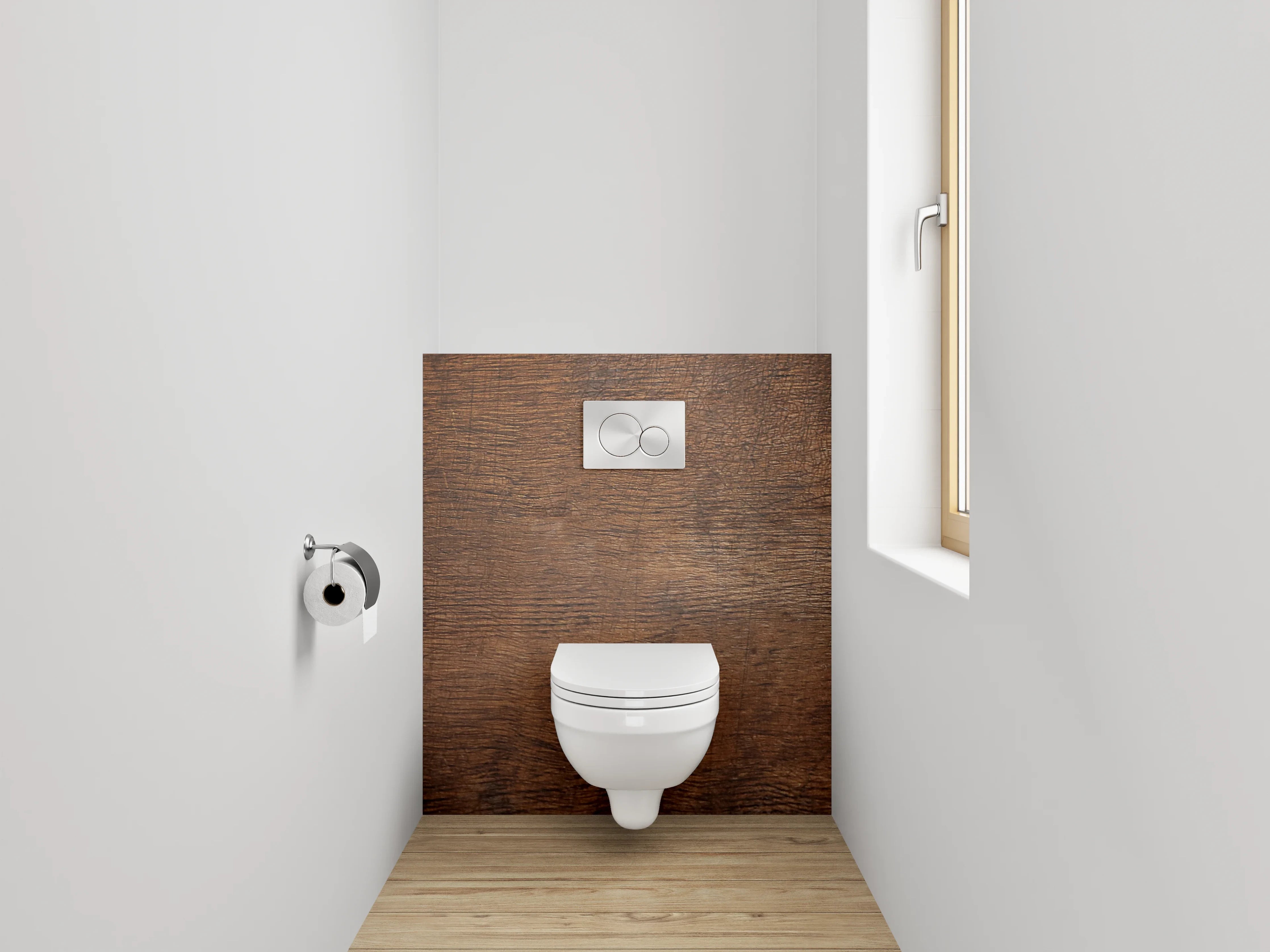 WC-Rückwand - Wärme- und Holzstruktur