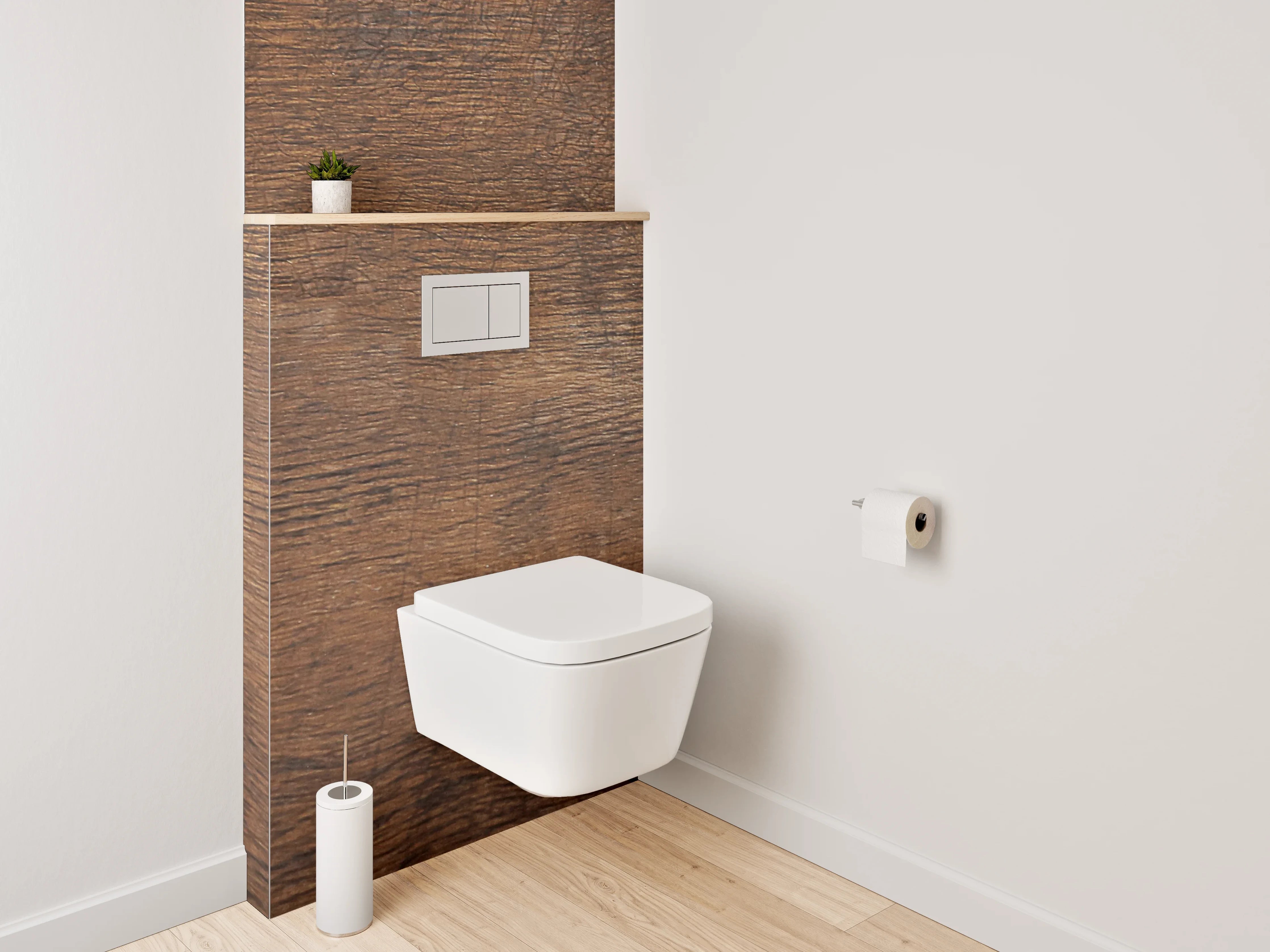 WC-Rückwand - Wärme- und Holzstruktur