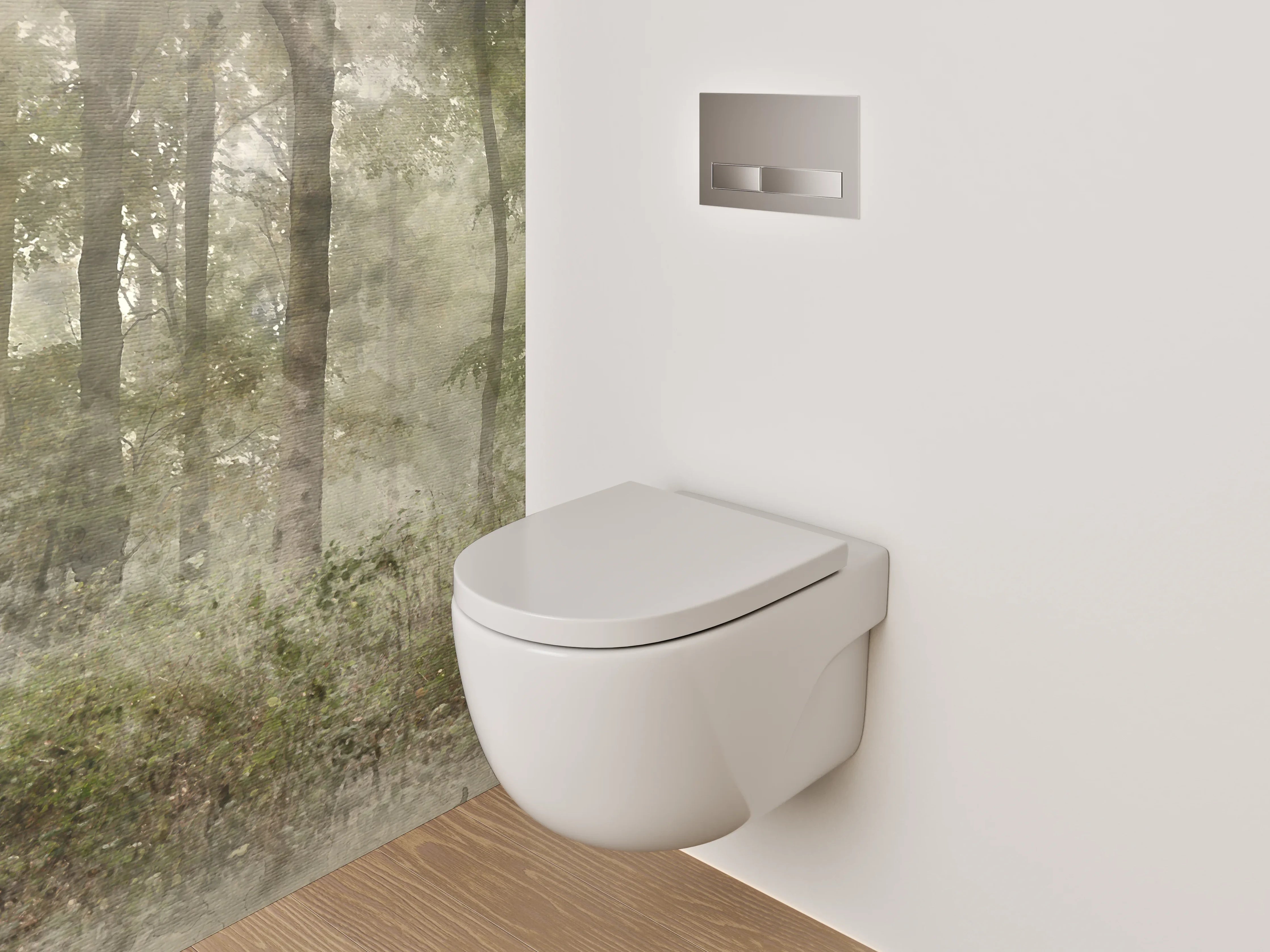 WC-Rückwand - Wald Panorama Aquarell Wandbild