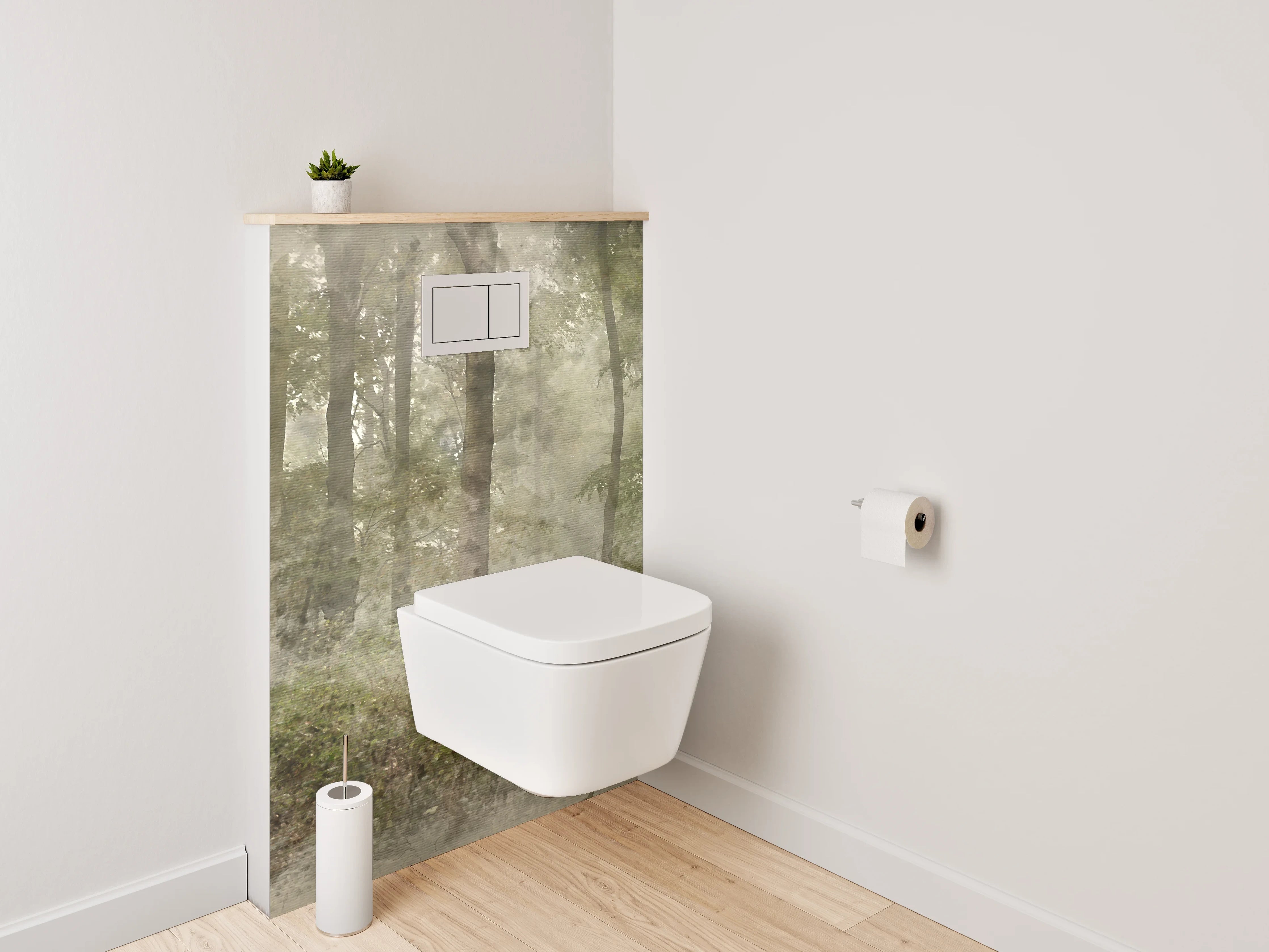 WC-Rückwand - Wald Panorama Aquarell Wandbild