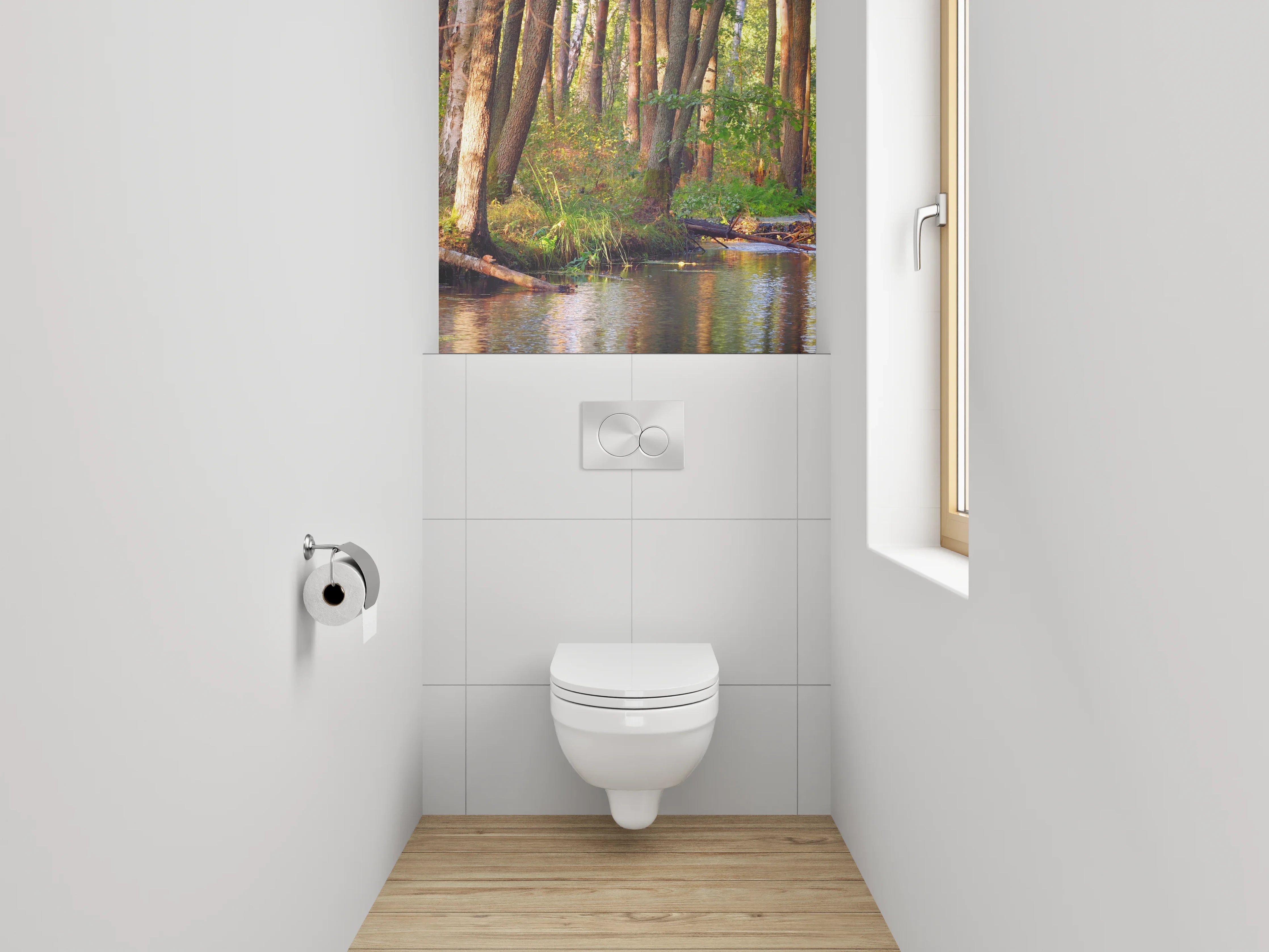 WC-Rückwand - Waldidylle am Bach – Naturmotiv