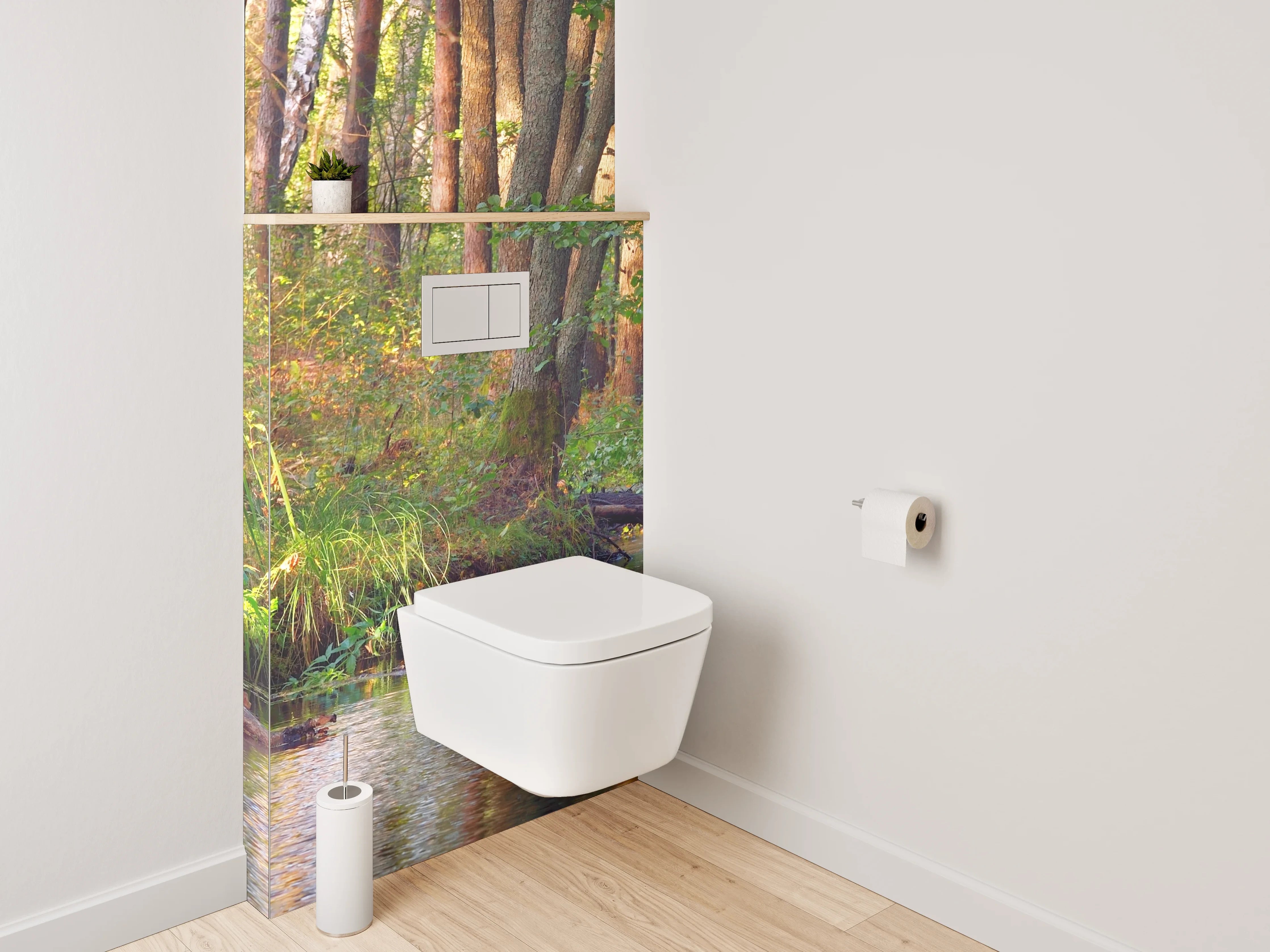 WC-Rückwand - Waldidylle am Bach – Naturmotiv