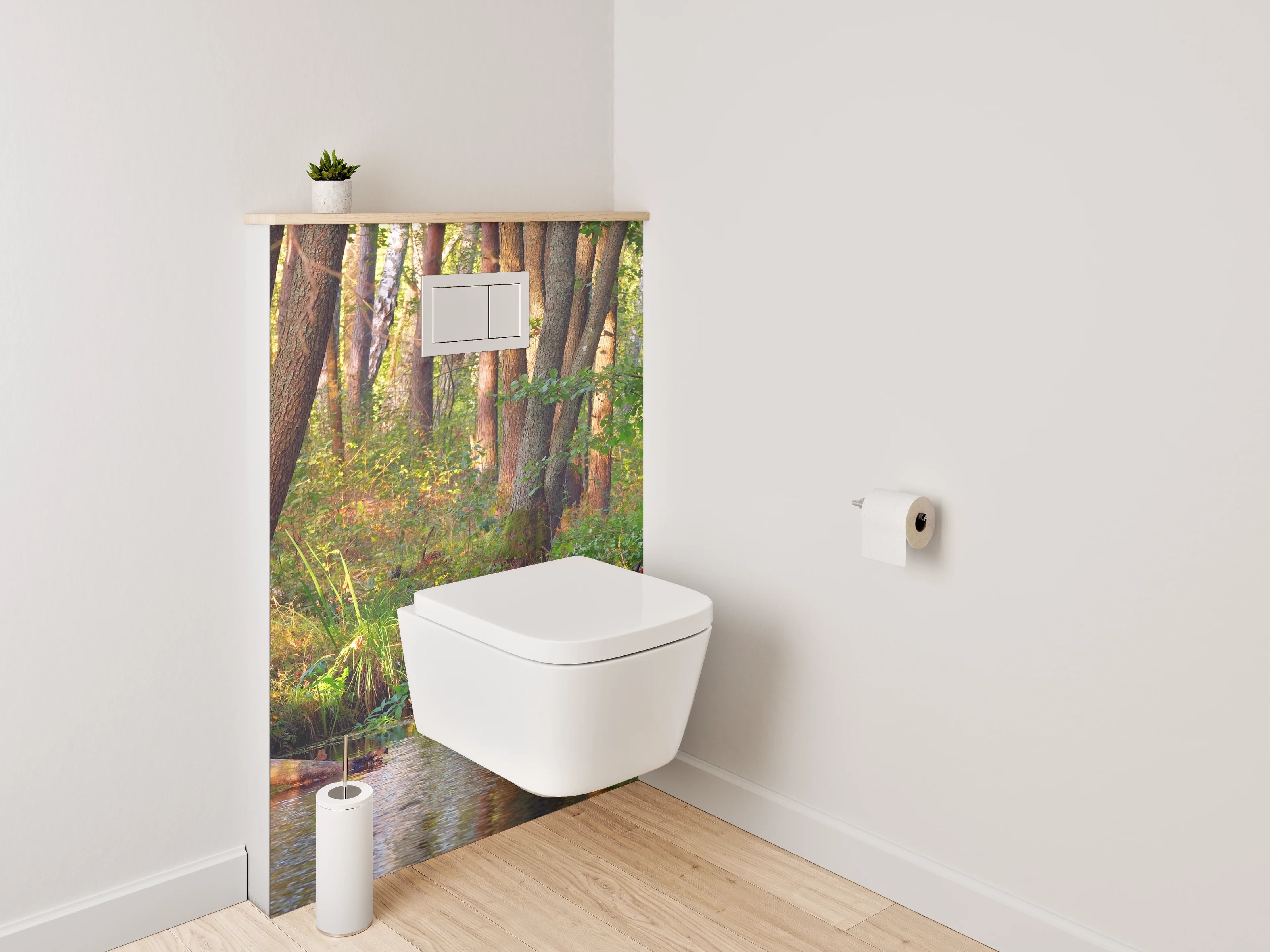 WC-Rückwand - Waldidylle am Bach – Naturmotiv